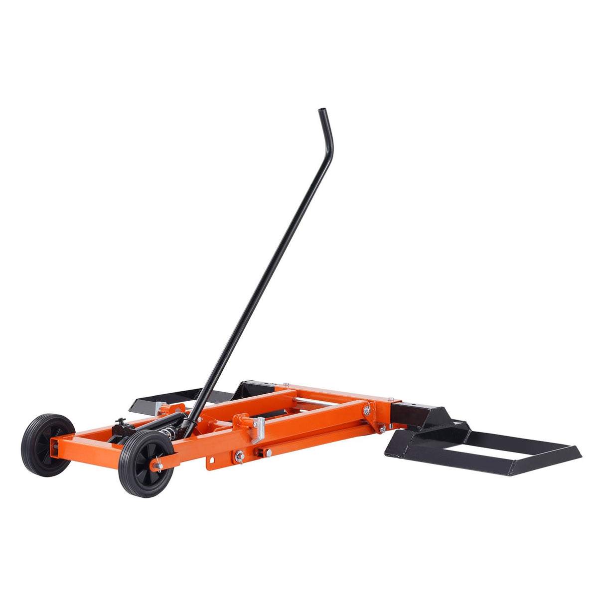 VEVOR Lawn Mower Lift with Hydraulic Jack, 500 Lbs Weight Capacity, Solid Carbon Steel Lawn Mower Lift, Adjustable Movable Lawn Lifter for Riding Tractors and Zero Turn Lawn Mowers, Orange