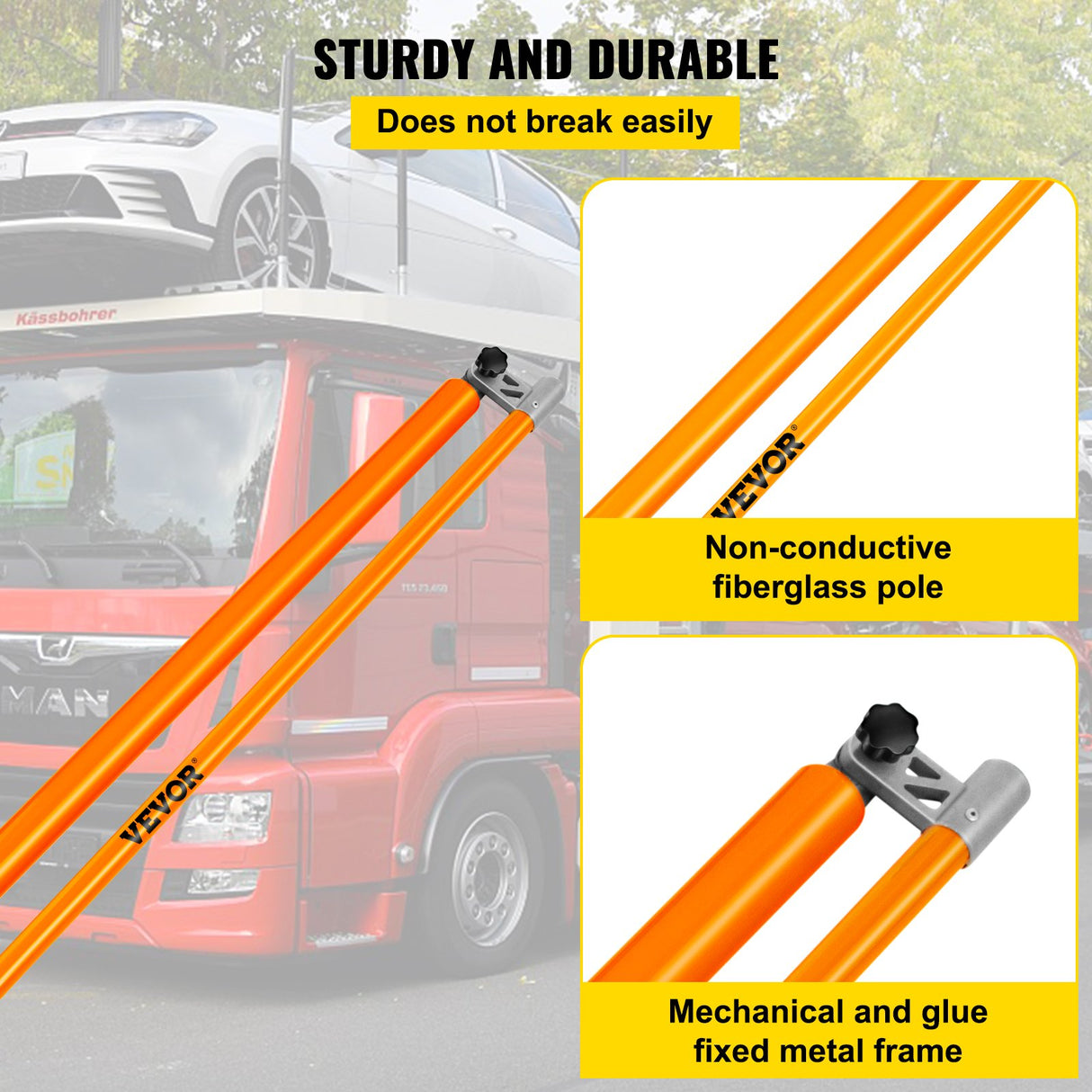 VEVOR Load Height Measuring Stick 20' Sturdy Truck Height Stick Easy to Read