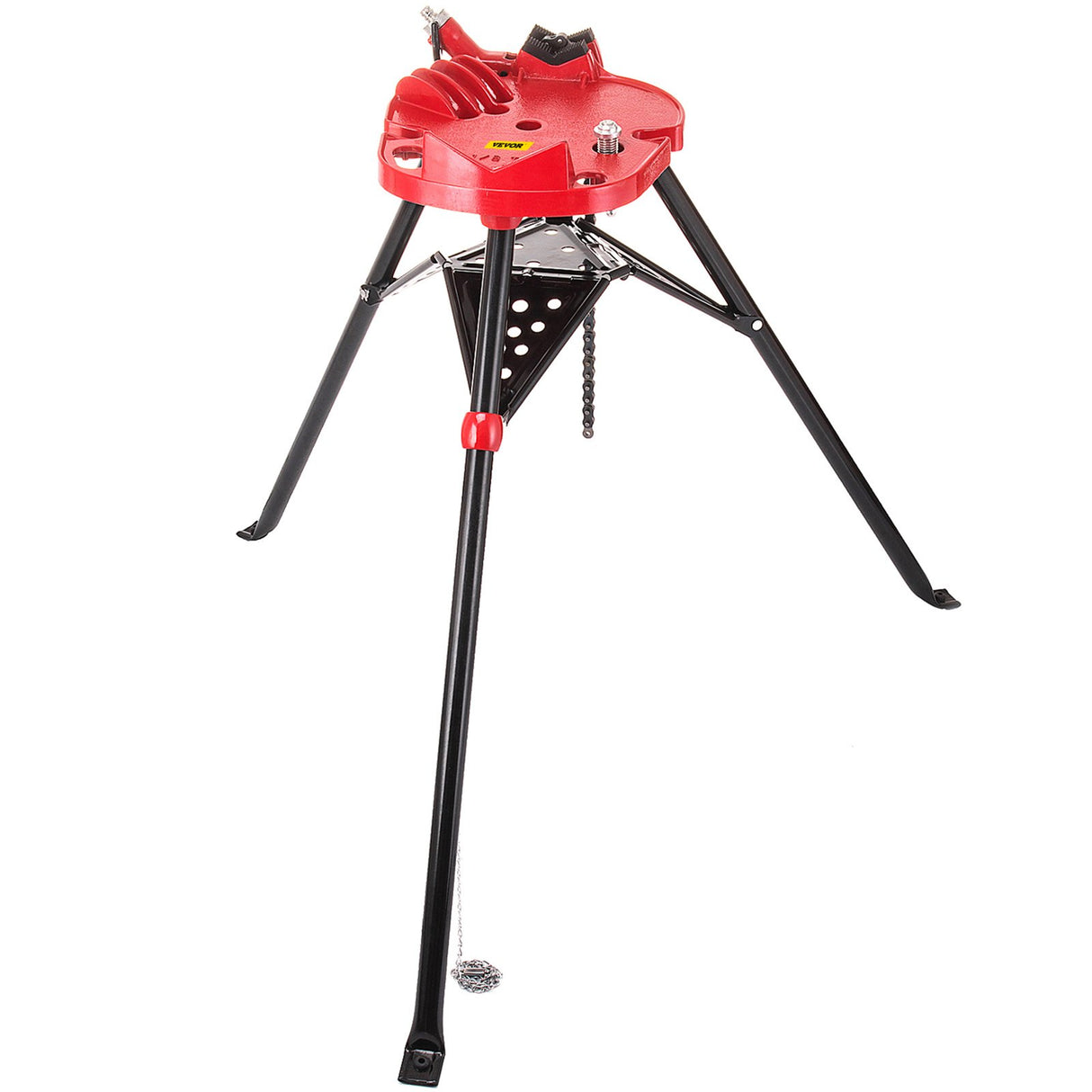 VEVOR Tripod Pipe Chain Vice Stand 1/8" to 6" w/ Steel Legs & Rubber Mounts Bib