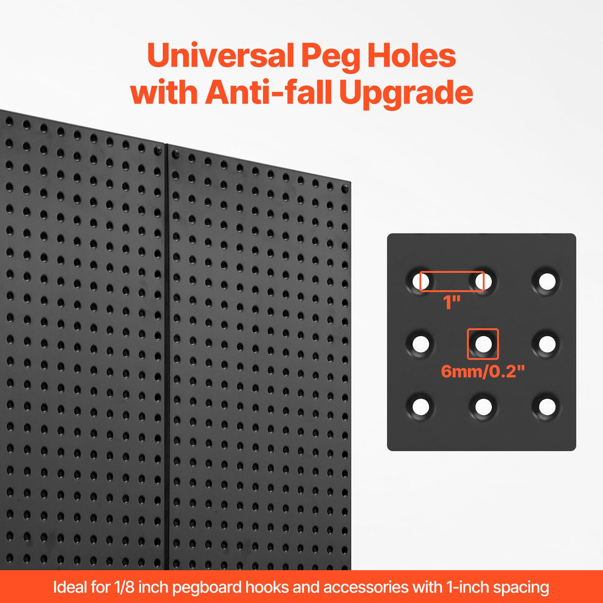 VEVOR Metal Pegboard Panels609.6 x 304.8 mm3 Panels Wall Organizer for Home