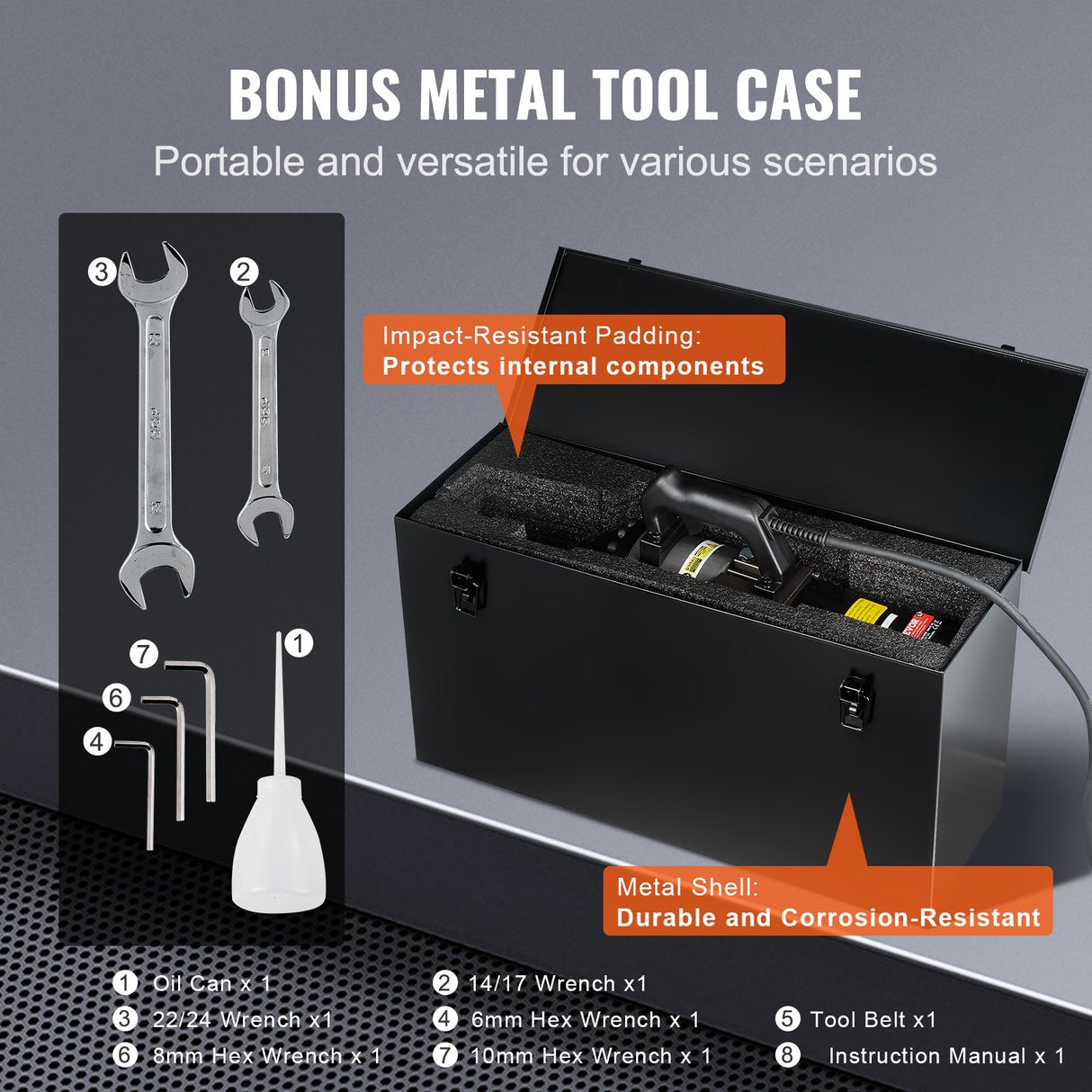 VEVOR 2000W Electric Hydraulic Rebar Cutter Cutting up to 1.1 Inch 5-28mm