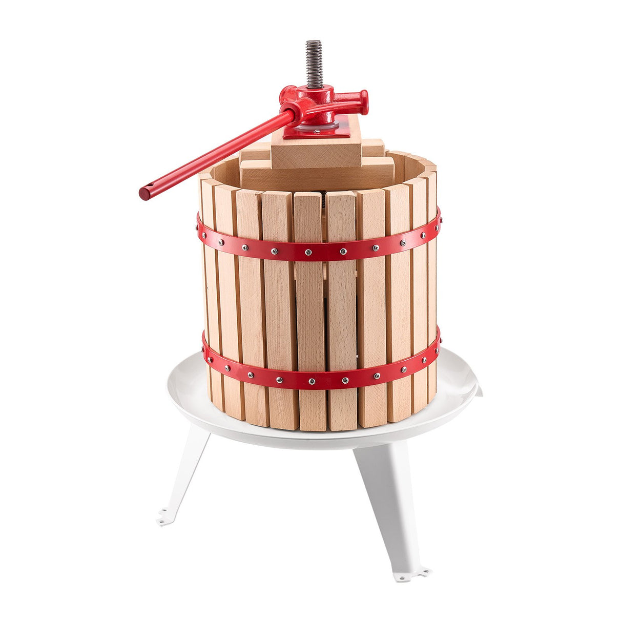 VEVOR Fruit Wine Press Manual Press for Wine Making 3.2 Gal/12L Wood Basket