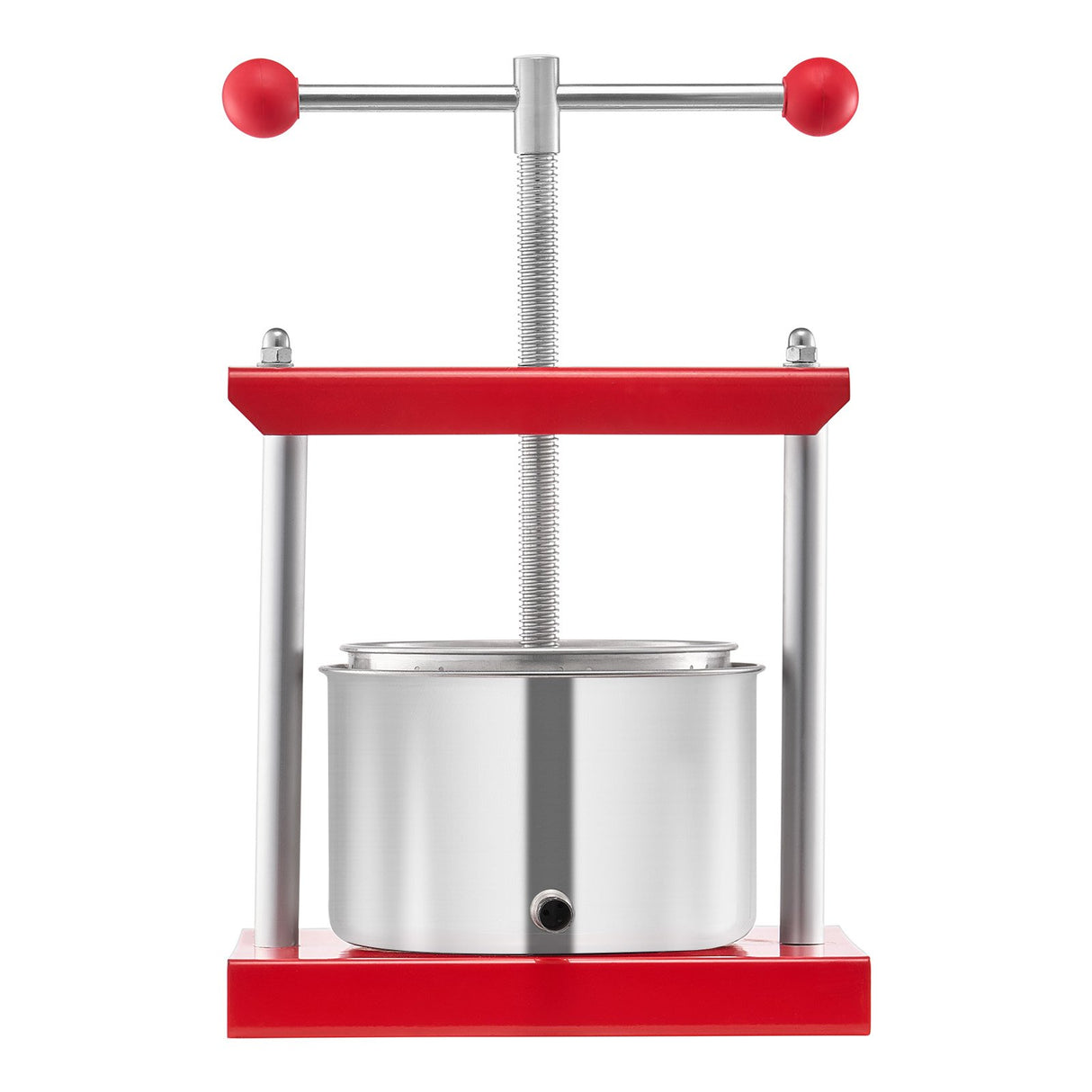 0.8 Gal/3L Fruit Wine Press, 2 Stainless Steel Barrels, Manual Juice Maker, Cider Apple Grape Tincture Honey Olive Oil Making Press with T-Handle for Outdoor Kitchen Home