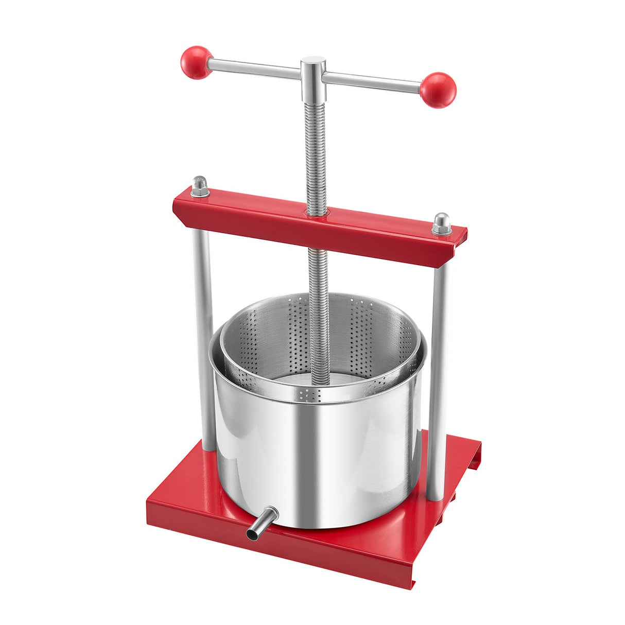 VEVOR Fruit Wine Press Manual Press for Wine Making 1.6 Gal/6L Stainless Steel