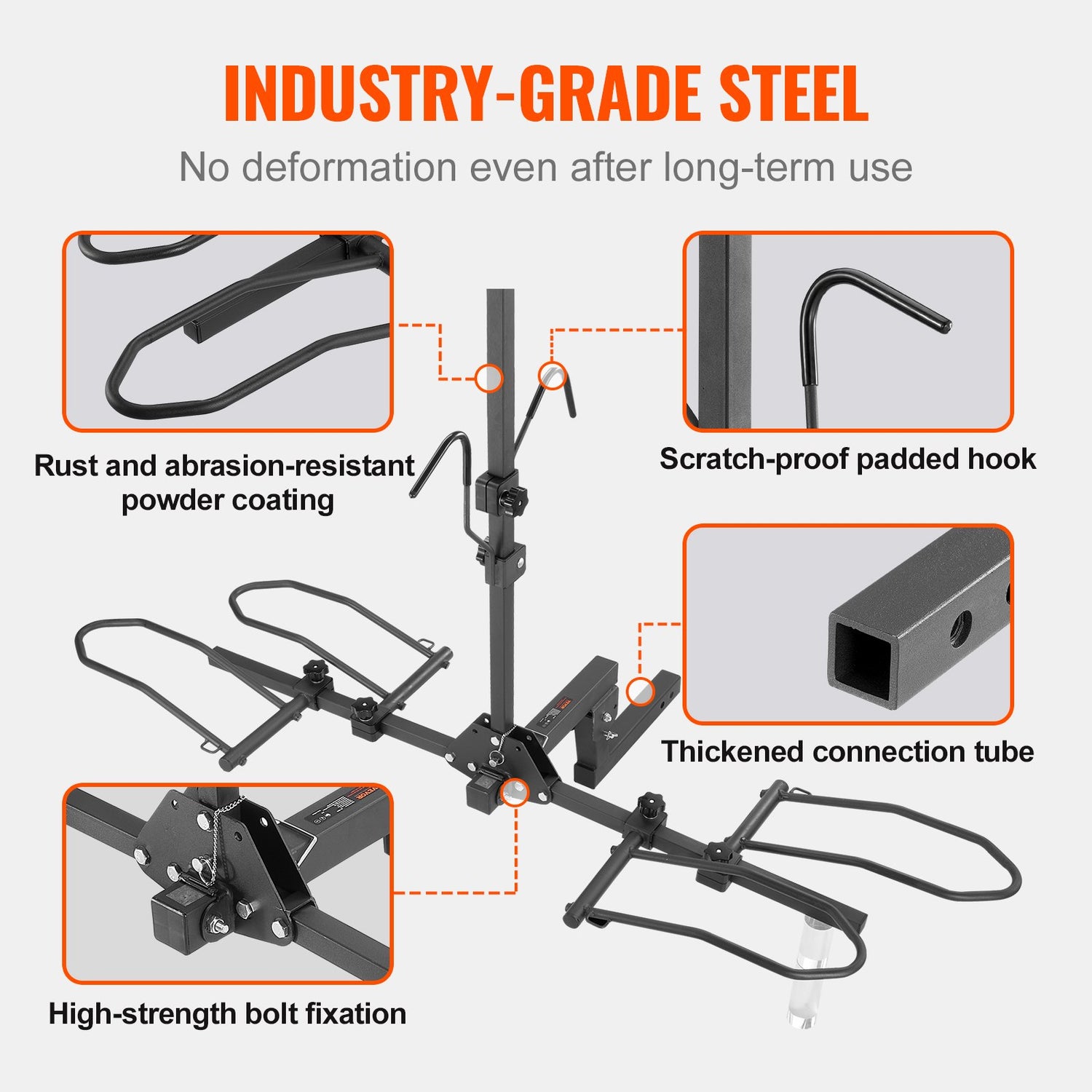 VEVOR 2-Bike Rack Hitch Mount 160lbs Folding Carrier Car Truck SUV 2