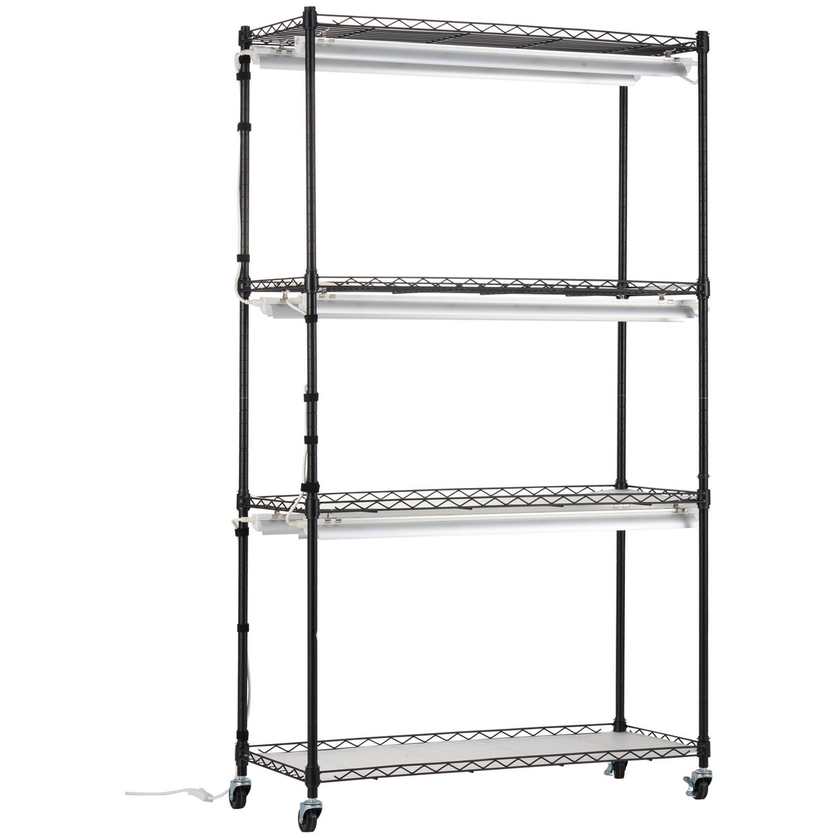 VEVOR Plant Stand with Grow Lights 4 Tiers 180W 150 cm Tall Plant Grow Shelf