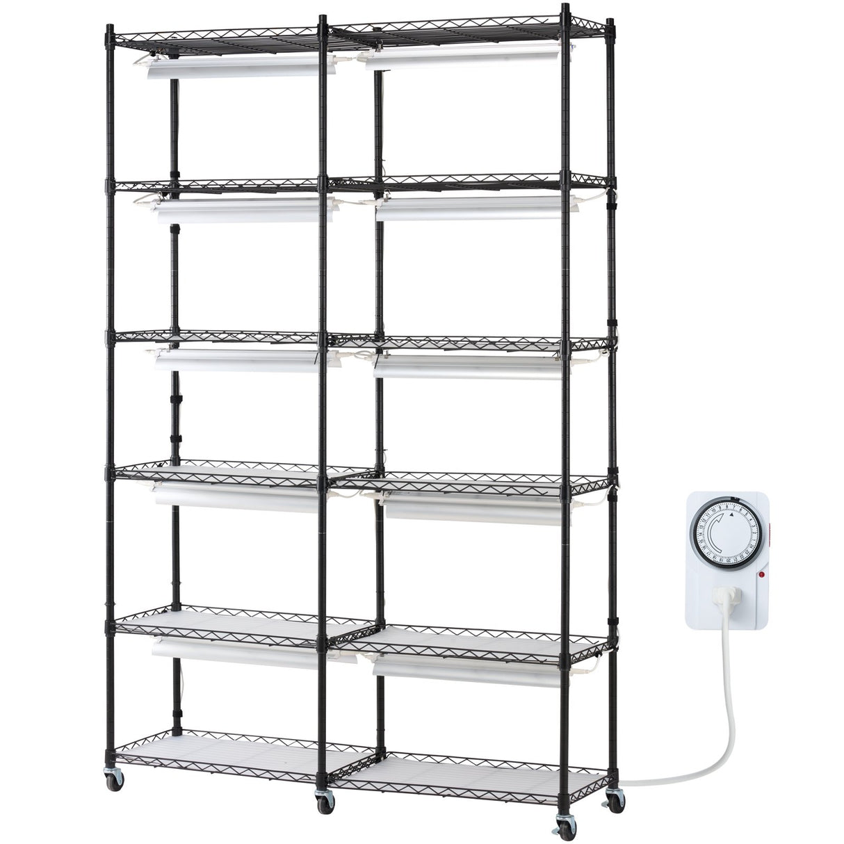 VEVOR Plant Stand with Grow Light 6 Tiers 200W 59.1" Indoor Plant Grow Shelf