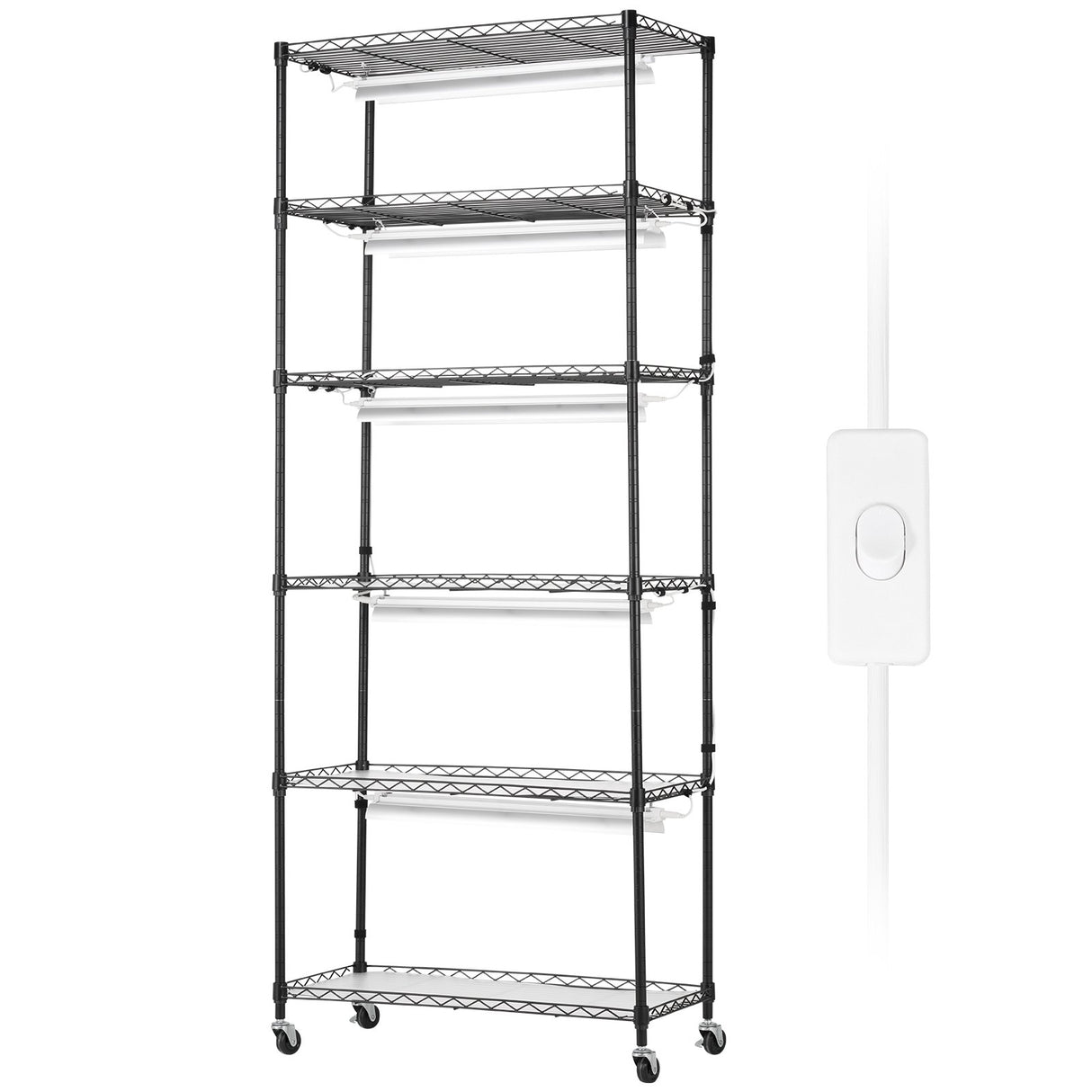 VEVOR DIY Plant Stand with Grow Lights 6 Tiers 192W 70.9" Tall Plant Grow Shelf