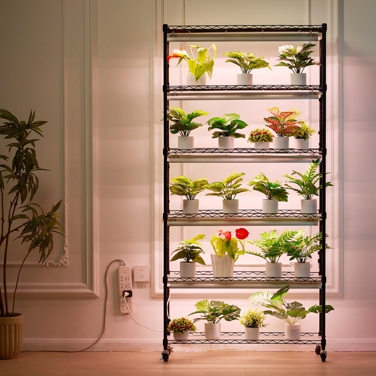 Plant Stand with Grow Light 6 Tiers 180W 180 cm Indoor Plant Grow Shelf