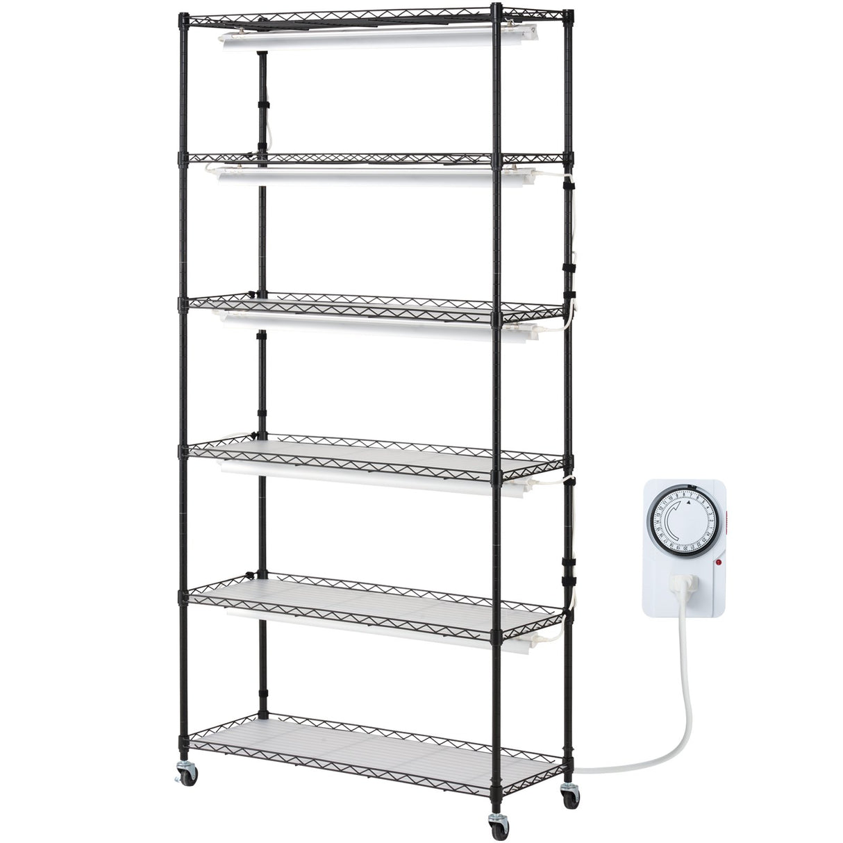 VEVOR Plant Stand with Grow Light 6 Tiers 180W 180 cm Indoor Plant Grow Shelf