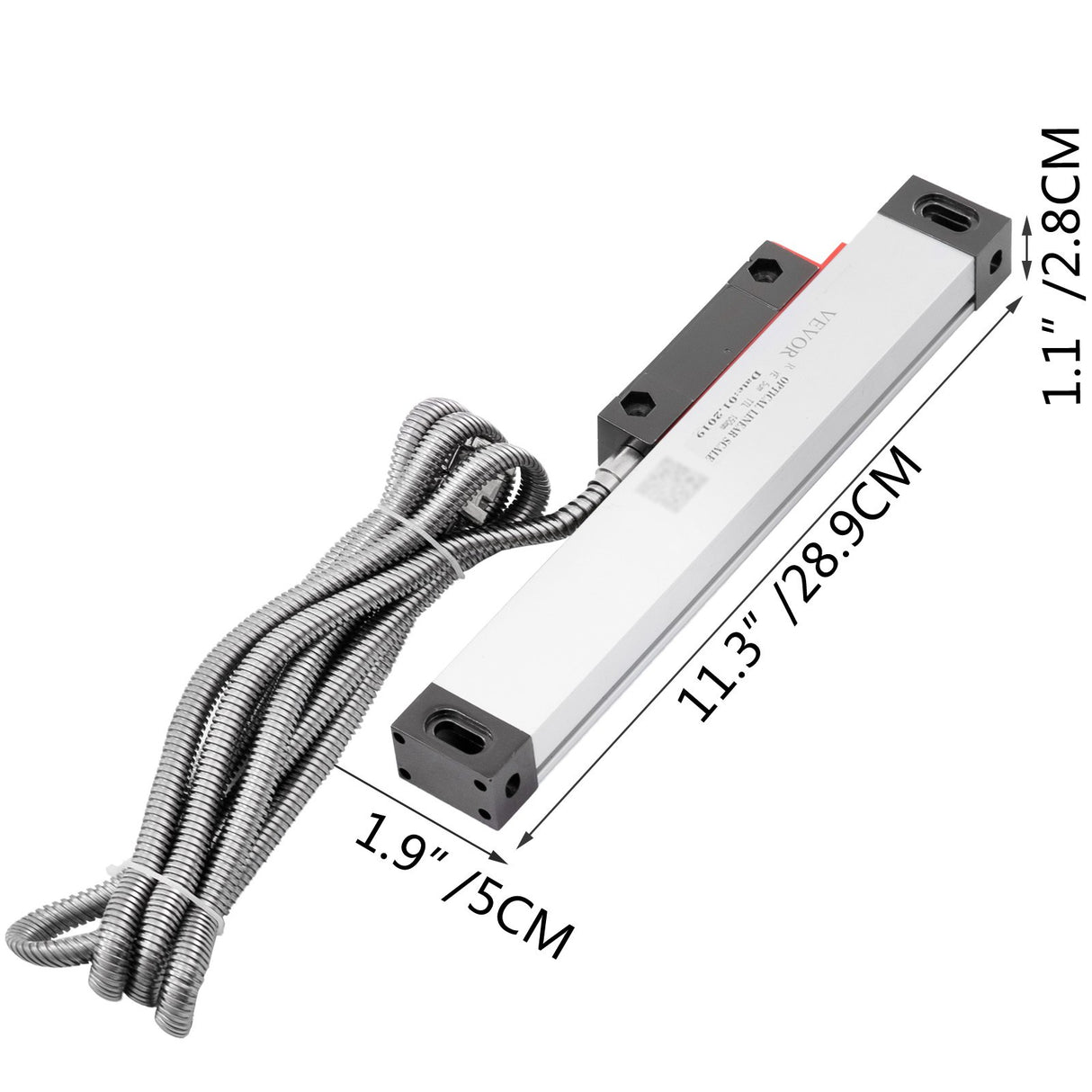 VEVOR Lathe Linear Scale 150 mm Linear Glass Scale, High Accuracy 0.0002" Optical Length, Precision Linear Scale, Aluminum Body for Drilling, Grinding, Mill Milling Lathe machine with Accessories