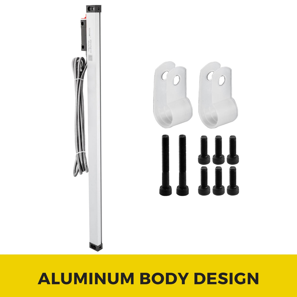 VEVOR 1 Axis Lathe Linear Scale 550mm with Accuracy 0.0002" Optical Length Precision Linear Scale Aluminum Body for Mill Milling Lathe Machine with Accessories (550mm(22"))