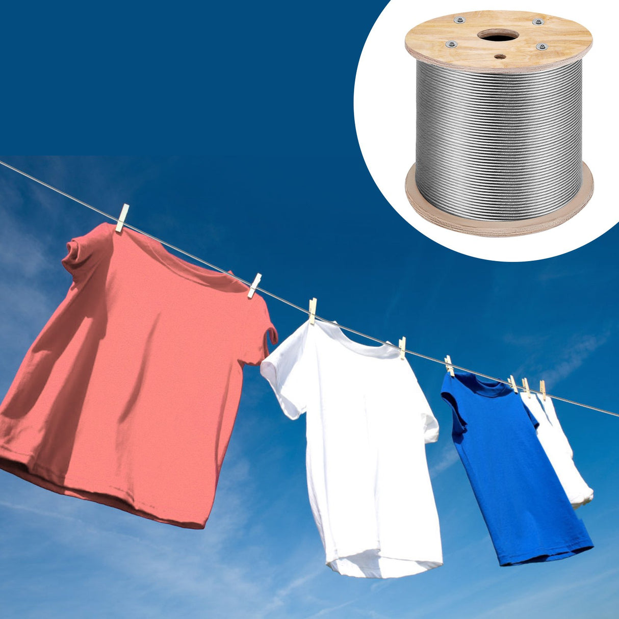 VEVOR Stainless Steel Cable Railing 3/16" x 1000ft, Wire Rope 316 Marine Grade, Braided Aircraft Cable 1x19 Strands Construction for Deck,Rail,Balusters,Stair,Handrail,Porch,Fence