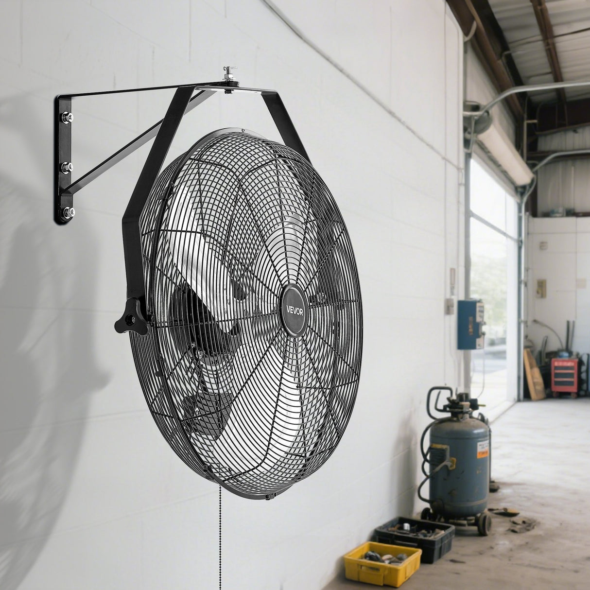 615mm Industrial Wall Mount Fan 3 Speed 4650 CFM for Garage Greenhouse