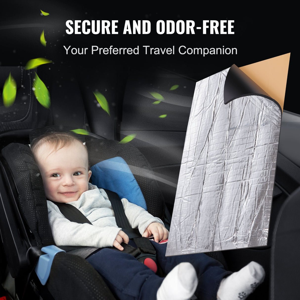 VEVOR Car Sound Deadening Mat, 200 mil 3.3sq.m Automotive Sound Deadener, High Density Foam Sound Deadener Material & Heat Barrier, Double Layer
