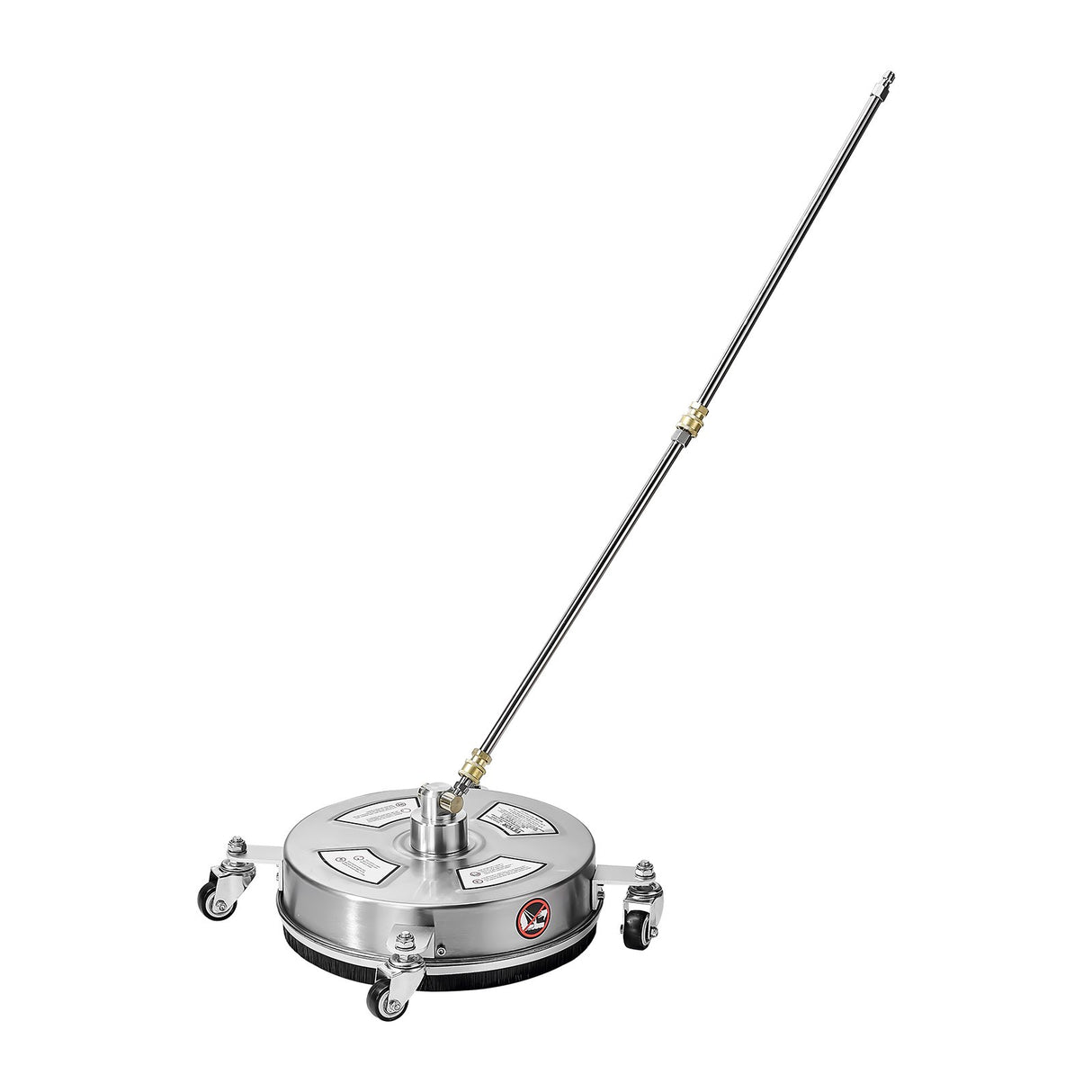 14" Pressure Washer Surface Cleaner, Stainless Steel Pressure Washer Attachments with 4 Wheels, 4000 Max PSI, 1/4 Quick Connector, 2 Spray Nozzles, 2 Extended Wands for Concrete, Patio, Deck