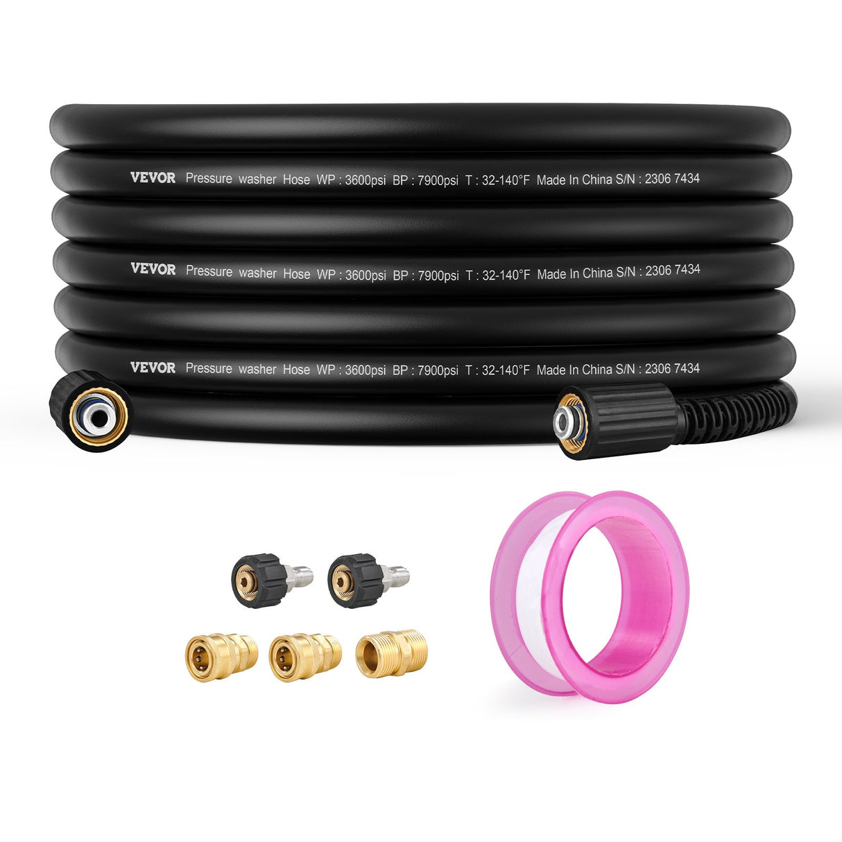 50 FT 3600 PSI High Pressure Power Washer Hose 1/4" Quick Connection