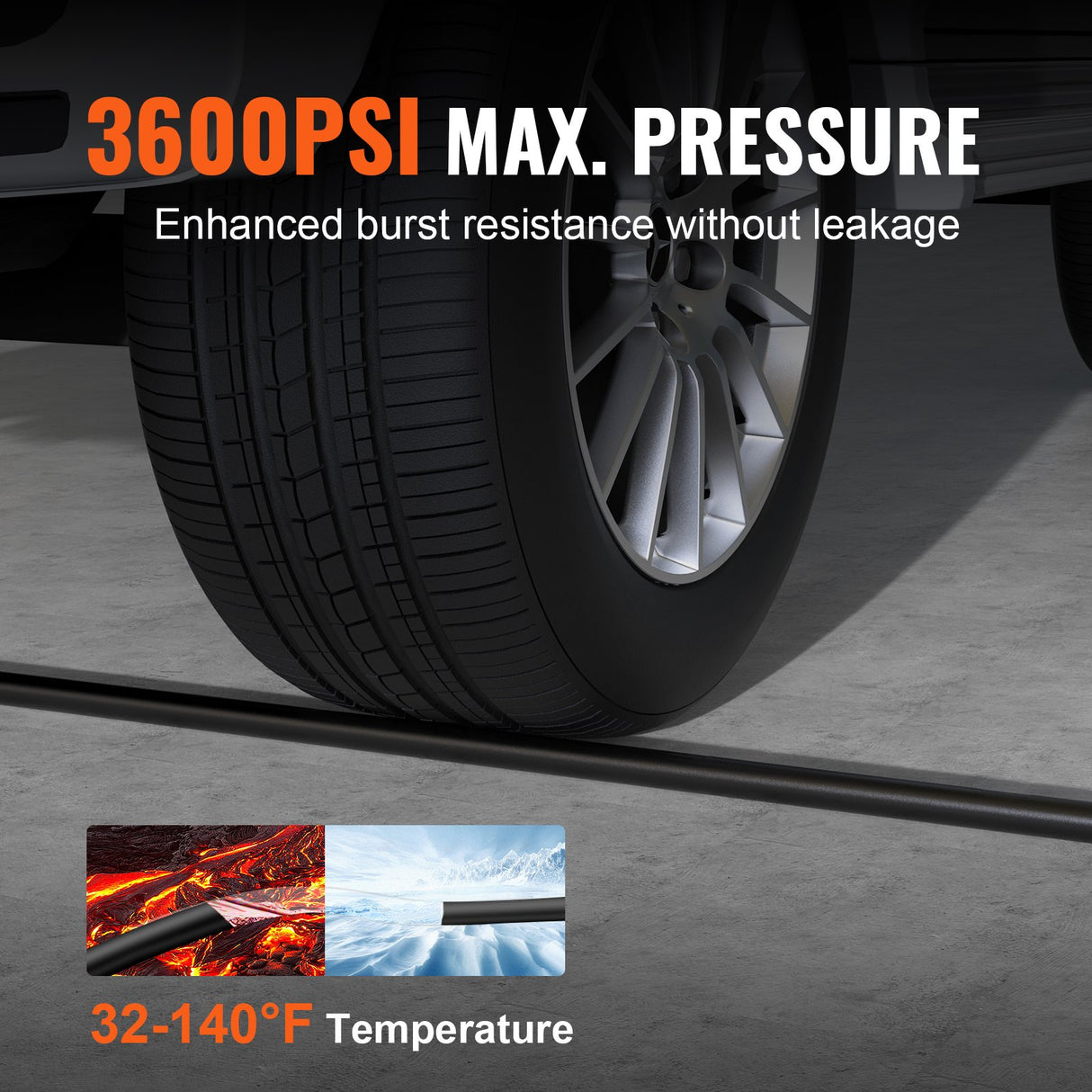 50 FT 3600 PSI High Pressure Power Washer Hose 1/4" Quick Connection