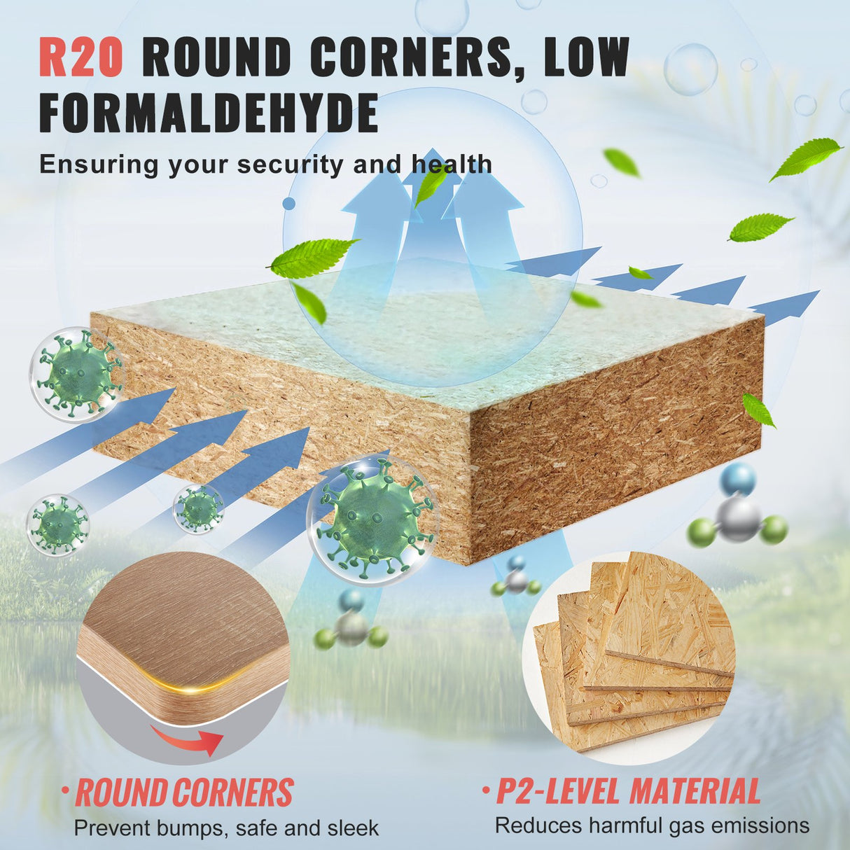 VEVOR Table Top 63" x 31.5" x 1" 220.5 lbs Load Capacity Universal One-Piece Particle Board Desktop for Height Adjustable Electric Standing Desk Frame Rectangular Countertop for Home & Office Desk