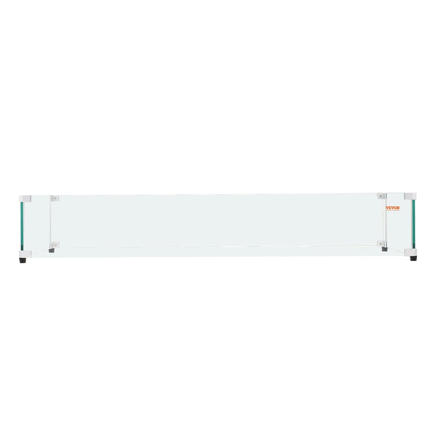 VEVOR Glass Wind Guard for Rectangular Fire Pit Table 773 x 367 x 191 mm, 8mm Thick and Sturdy Tempered Glass Panel with Hard Aluminum Corner Bracket & Rubber Feet, Easy to Assemble