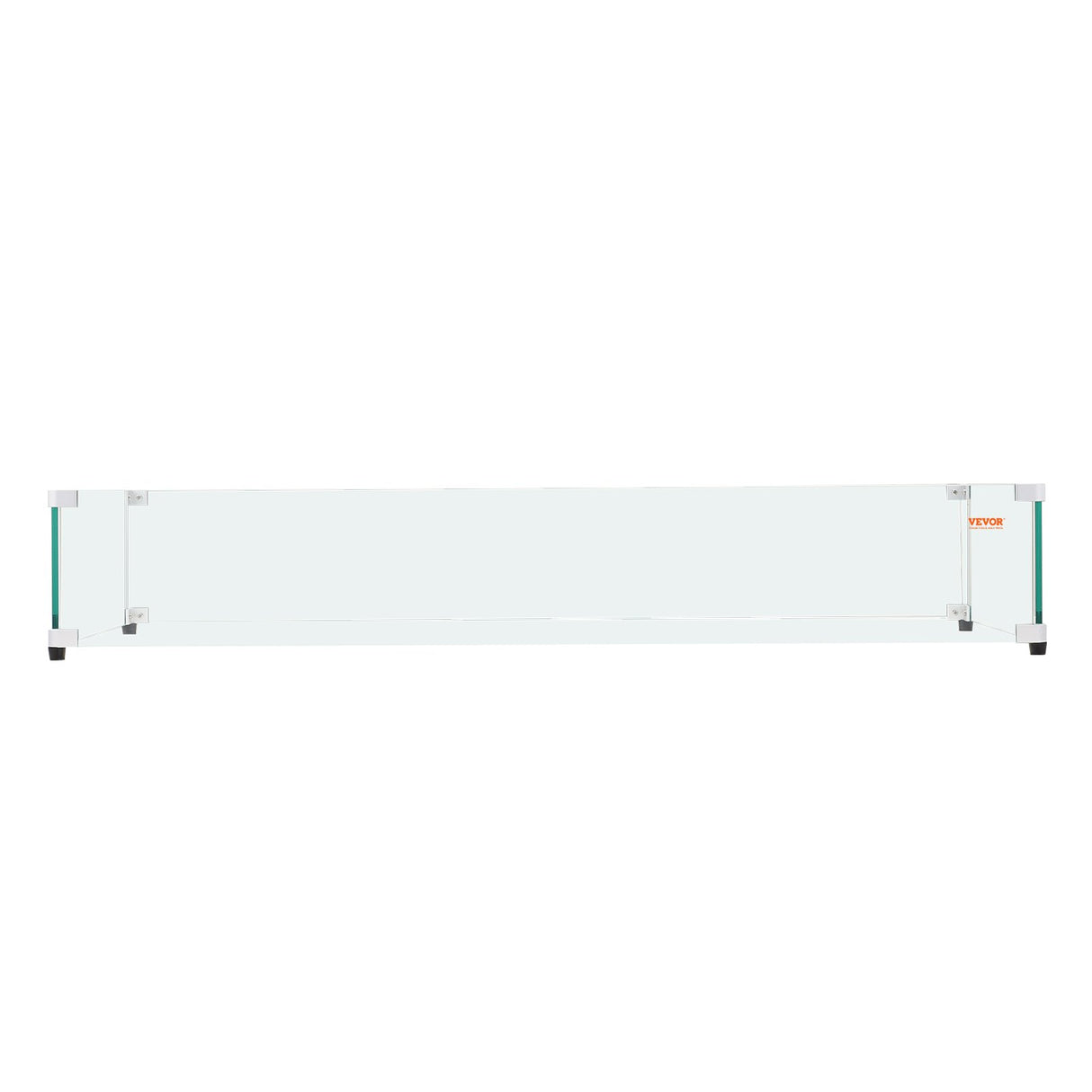 VEVOR Glass Wind Guard for Rectangular Fire Pit Table 924 x 417 x 191 mm, 8mm Thick and Sturdy Tempered Glass Panel with Hard Aluminum Corner Bracket & Rubber Feet, Easy to Assemble