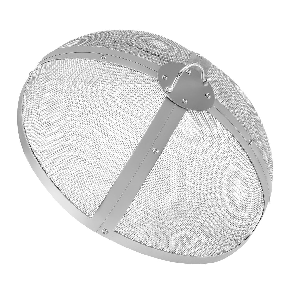 VEVOR Fire Pit Spark Screen Round 27", Reinforced Heavy Duty Steel Metal Cover, Outdoor Firepit Lid, Easy-Opening Top Screen Covers Round with Ring