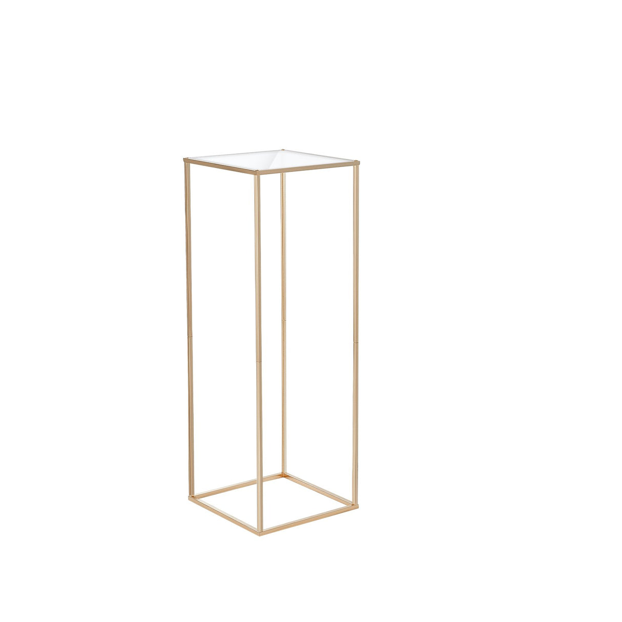 VEVOR 10PCS 31.5inch/80cm High Wedding Flower Stand, With Acrylic Laminate,Metal Vase Column Geometric Centerpiece Stands, Gold Rectangular Floral