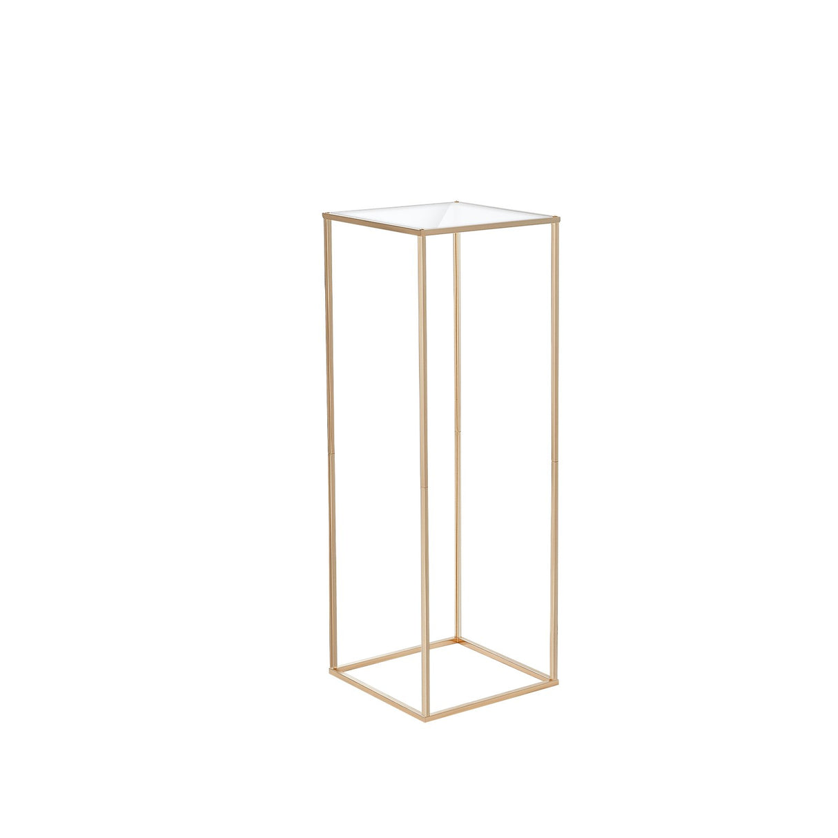 VEVOR 10PCS 31.5inch/80cm High Wedding Flower Stand, With Acrylic Laminate,Metal Vase Column Geometric Centerpiece Stands, Gold Rectangular Floral
