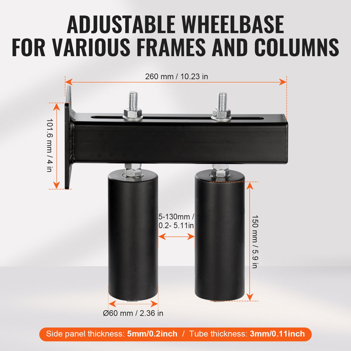 VEVOR Sliding Gate Kit 6??Rolling Hardware with T-Bracket Adjustable for Door