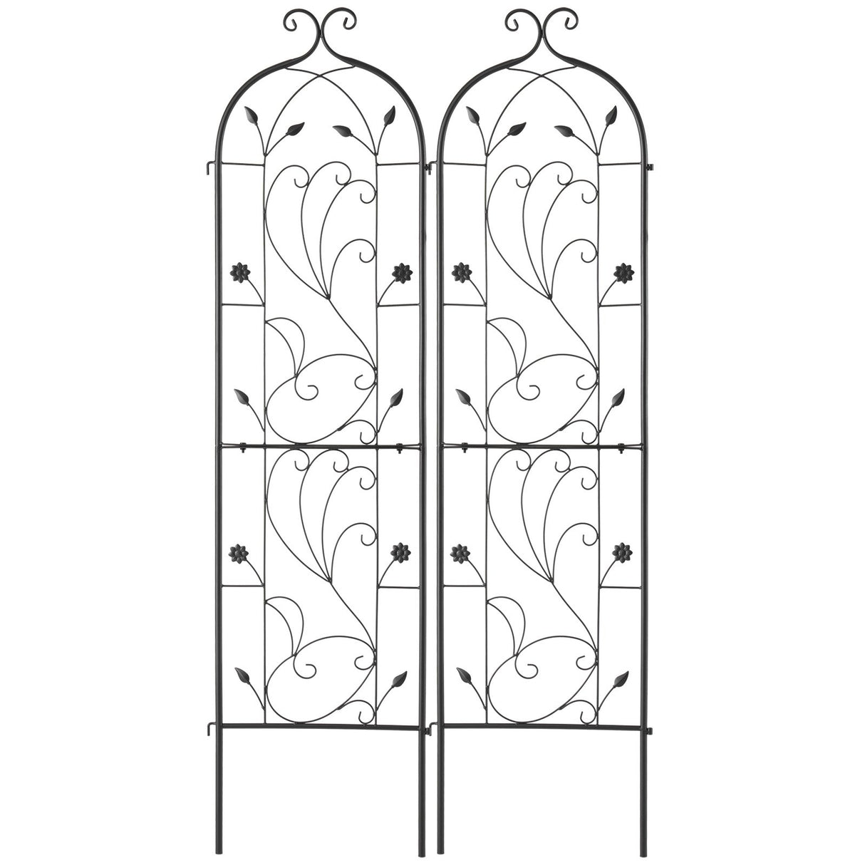 VEVOR 2 Packs Metal Garden Trellis for Climbing Plant Support 60x15 in Rustproof
