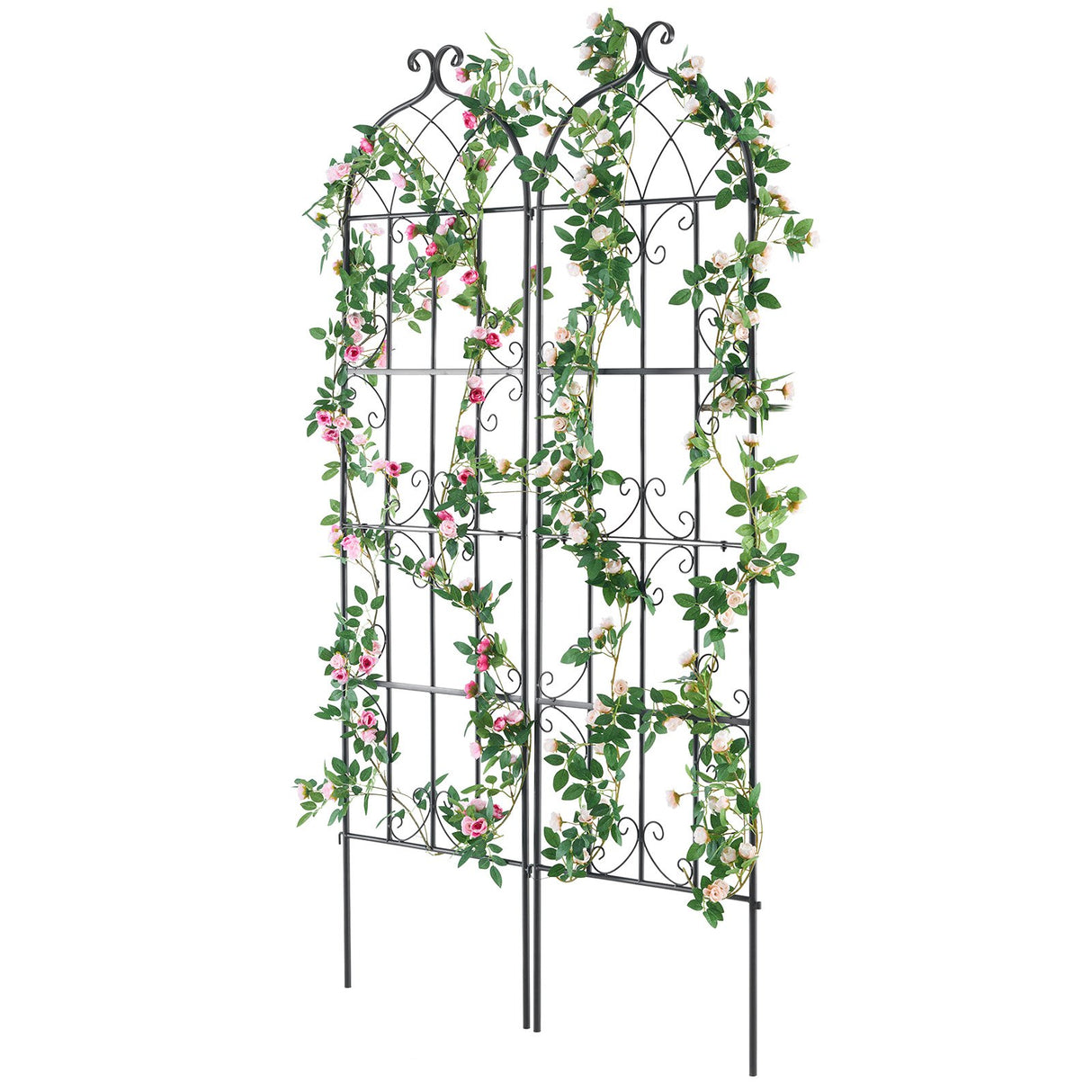 VEVOR 2 Packs Metal Garden Trellis for Climbing Plant Support 71x20 in Rustproof