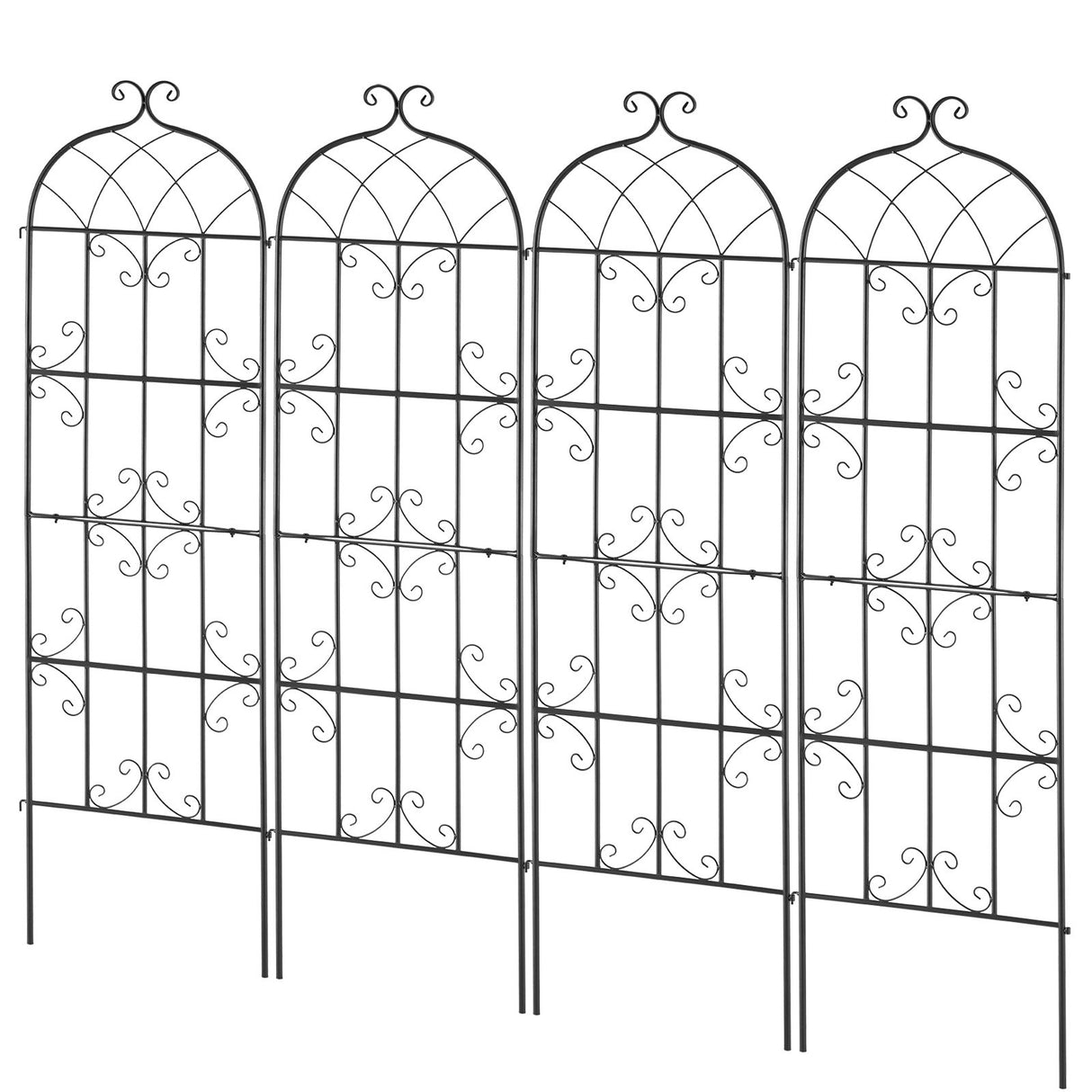 VEVOR 4 Packs Metal Garden Trellis for Climbing Plant Support 71x20 in Rustproof