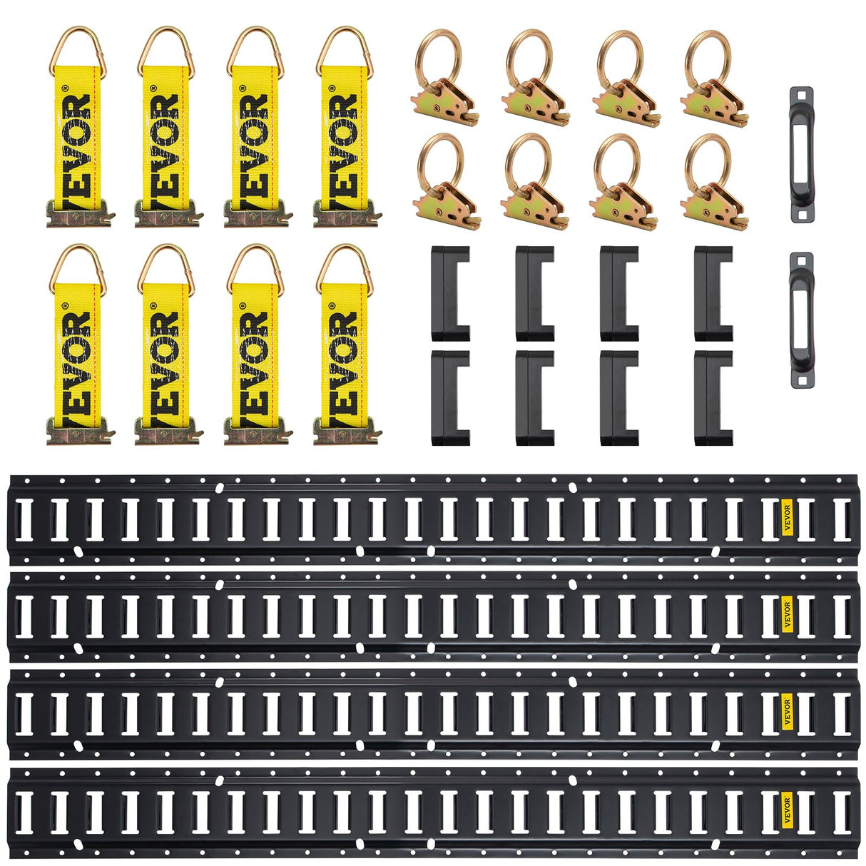 VEVOR E Track Tie Down Rail Kit 30PCs 1.52m E Track Rails Enclosed Cargo Trailer
