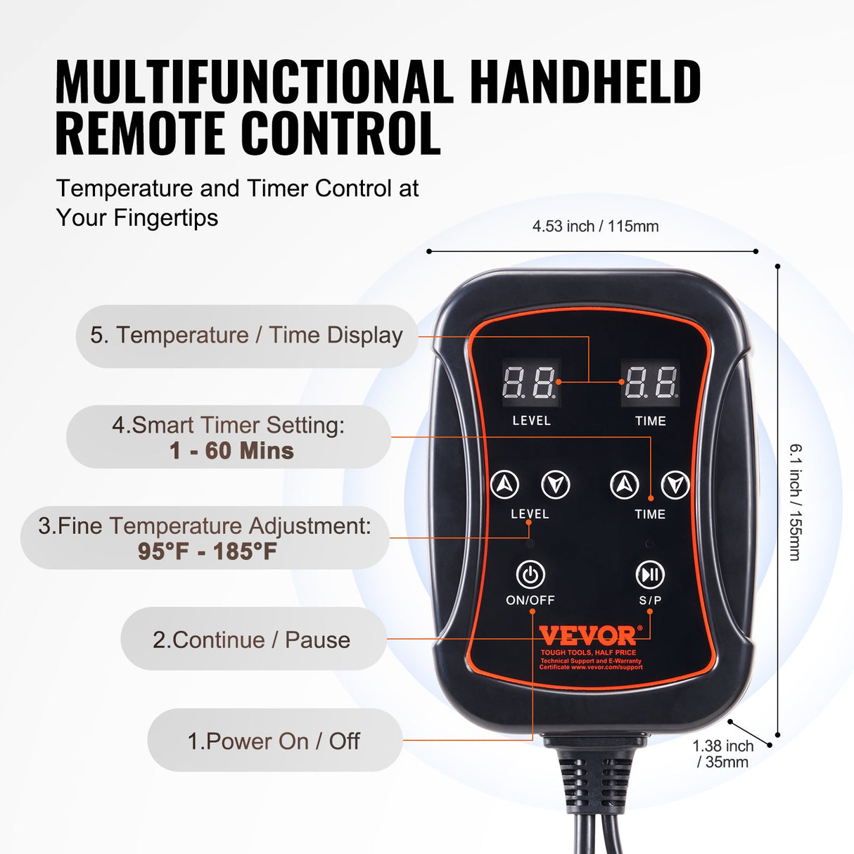 VEVOR Sauna Blanket for Detoxification, Portable Far Infrared Sauna for Home Relaxation, 1-6 Level Adjustable Temprature Rannge 35-85°C, 1-60 Minutes Timer,1800x800mm