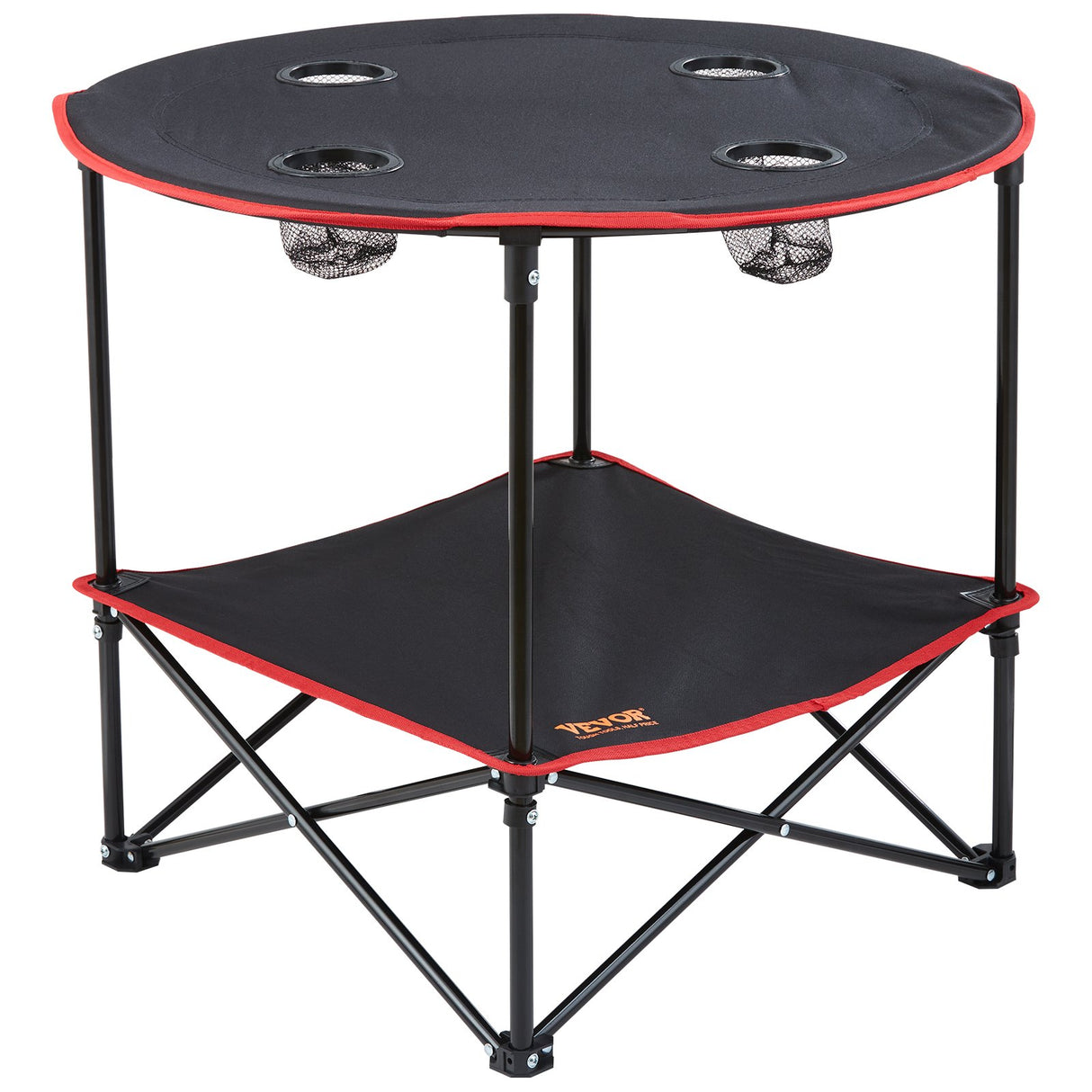 VEVOR Folding Camping Table, Outdoor Portable Side Tables, Lightweight Fold Up Table, 600D Oxford Fabric & Steel Ultra Compact Work Table with Large