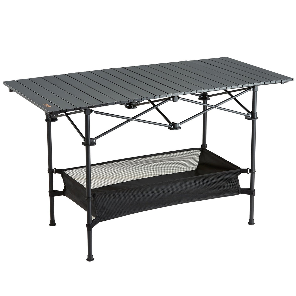 VEVOR Folding Camping Table, Outdoor Portable Side Tables, Lightweight Fold Up Table, Aluminum & Steel Ultra Compact Work Table with Large Storage and
