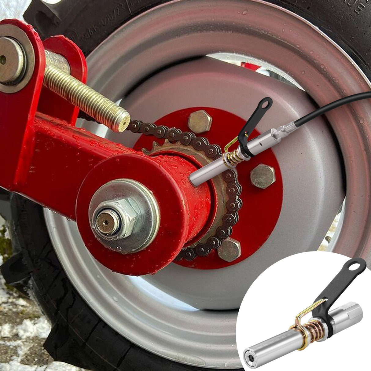 VEVOR Grease Gun Coupler High Pressure Quick Release Lock Oil Nozzle 10000 PSI