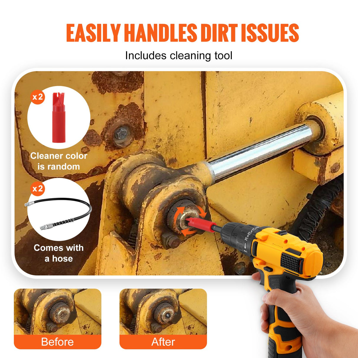 VEVOR Grease Gun Coupler 2 Pack High Pressure Quick Release Oil Nozzle 10000 PSI