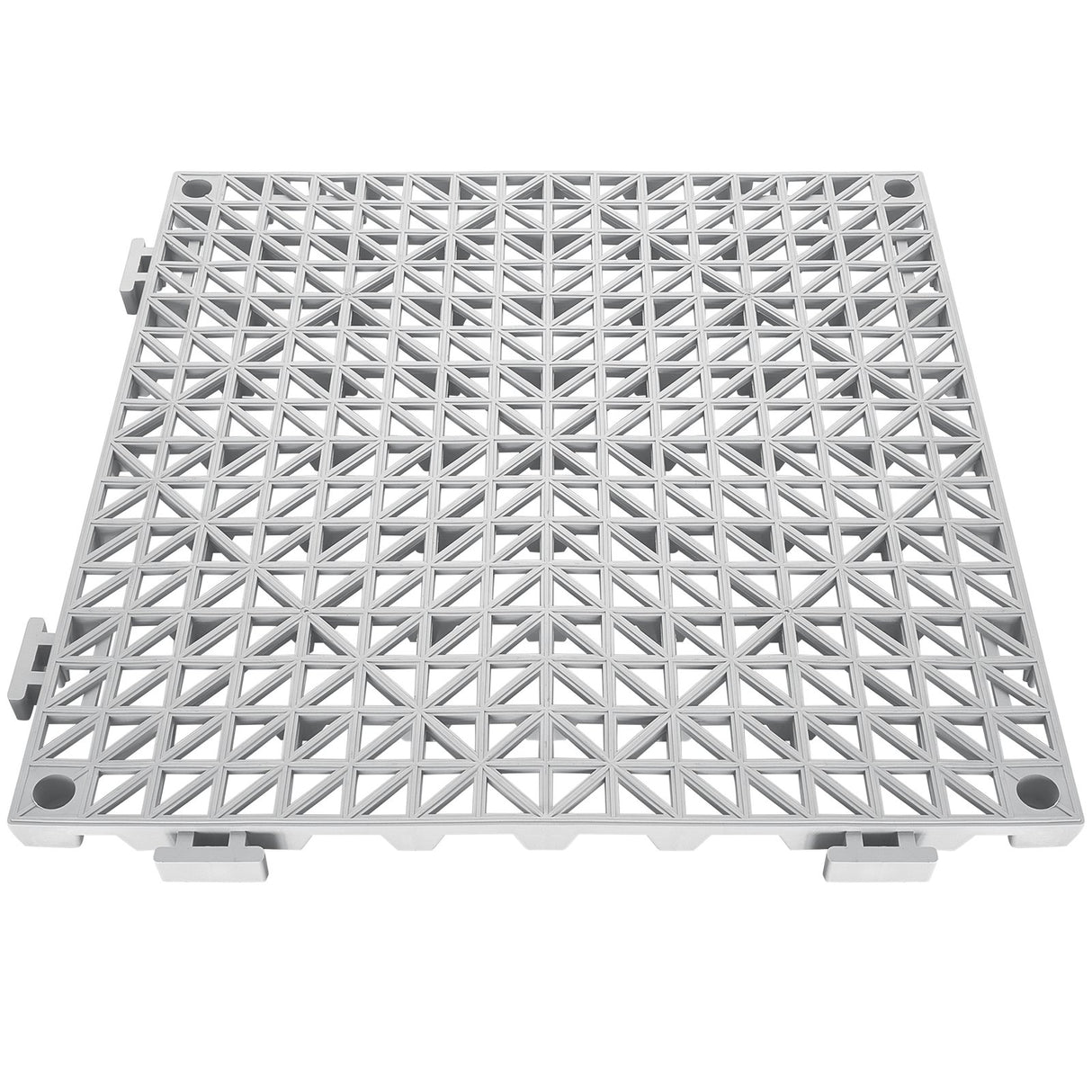 VEVOR Modular Interlocking Cushion, 50 Pack 30 x 30 cm Splicing Drainage Mats, Soft PVC Interlocking Drainage Floor Tiles, Non-Slip Drainage Holes for Restroom, Bathroom, Kitchen, Pool, Wet Area, Gray