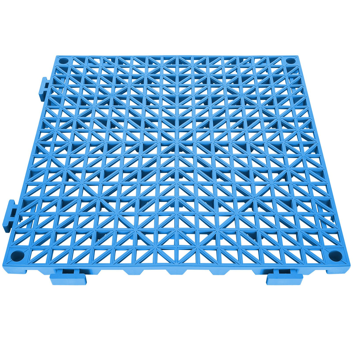 VEVOR Modular Interlocking Cushion, 55 Pack 30 x 30 cm Splicing Drainage Mats, Soft PVC Interlocking Drainage Floor Tiles, Non-Slip Drainage Holes for Restroom, Bathroom, Kitchen, Pool, Wet Area, Blue