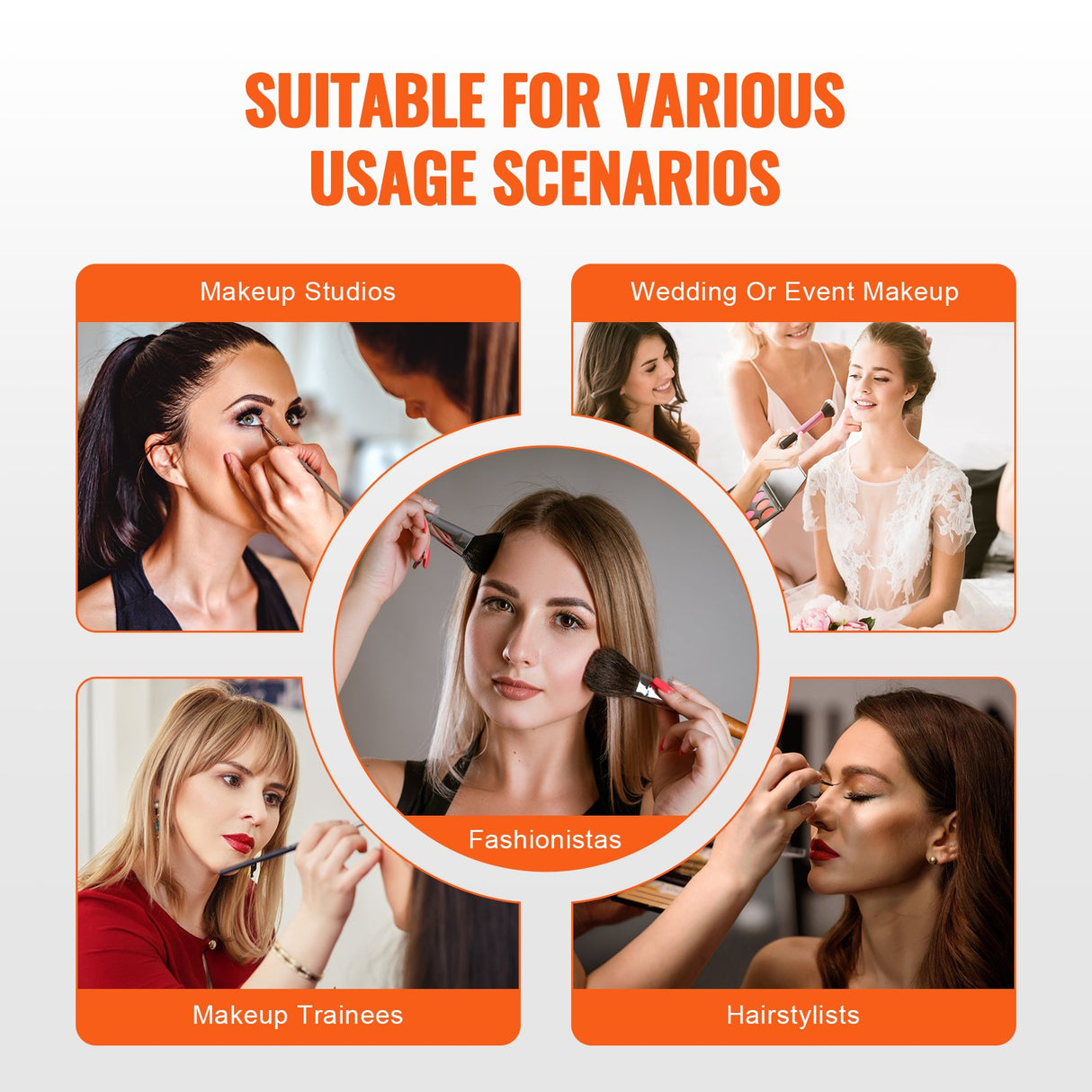 VEVOR Makeup Train Case 370MM Large Portable Cosmetic Case, 6 Tier Trays Professional Makeup Storage Organizer Box Make Up Carrier with Handle And Strap Travel Case for Women and Girls - Black