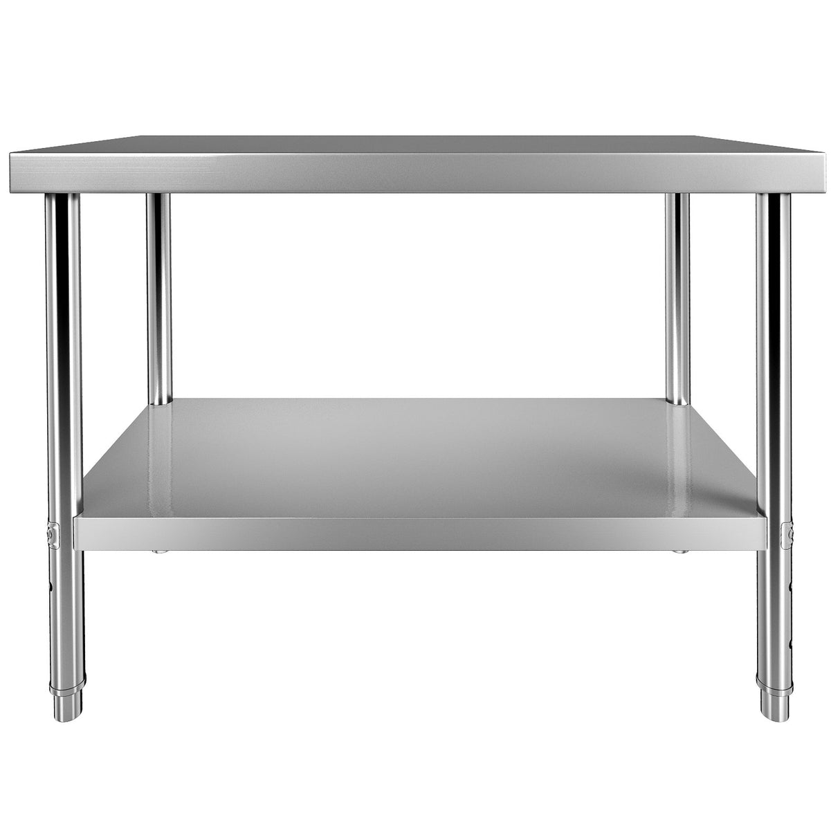 VEVOR Stainless Steel Prep Table, 122 x 46 x 86 cm, 250kg Load Capacity Heavy Duty Metal Worktable with Adjustable Undershelf, Commercial Workstation