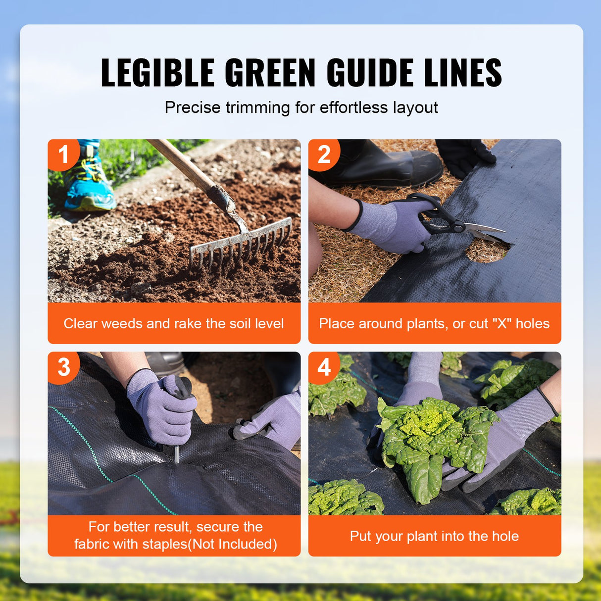 Weed Barrier Landscape Fabric, 4*100FT Heavy Duty Garden Weed Fabric, Woven PP Weed Control Fabric, Driveway Fabric, Geotextile Fabric for Landscaping, Ground Cover, Weed Blocker Weed Mat, Black