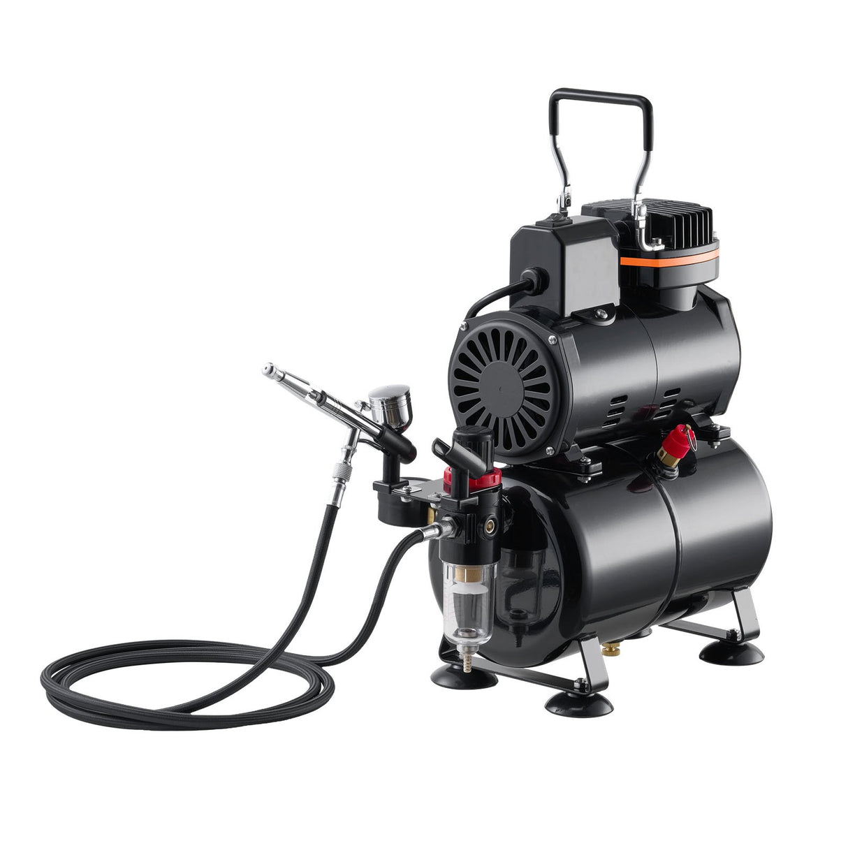 VEVOR Airbrush Kit Air Brush Kit 1/6 HP Air Compressor Tank 1 Airbrush 3 Tips