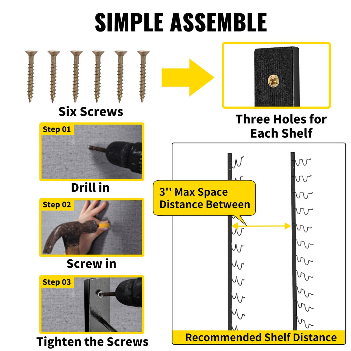 VEVOR Wall Mounted Wine Rack 12x2 Bottles Wine Holder Towel Rack Black Steel Vertical Wine Rack Modern Decorative Wall Mounted Wine Bottle Holder Forward Design Simple Storage Wall Rack 48x11x1 In