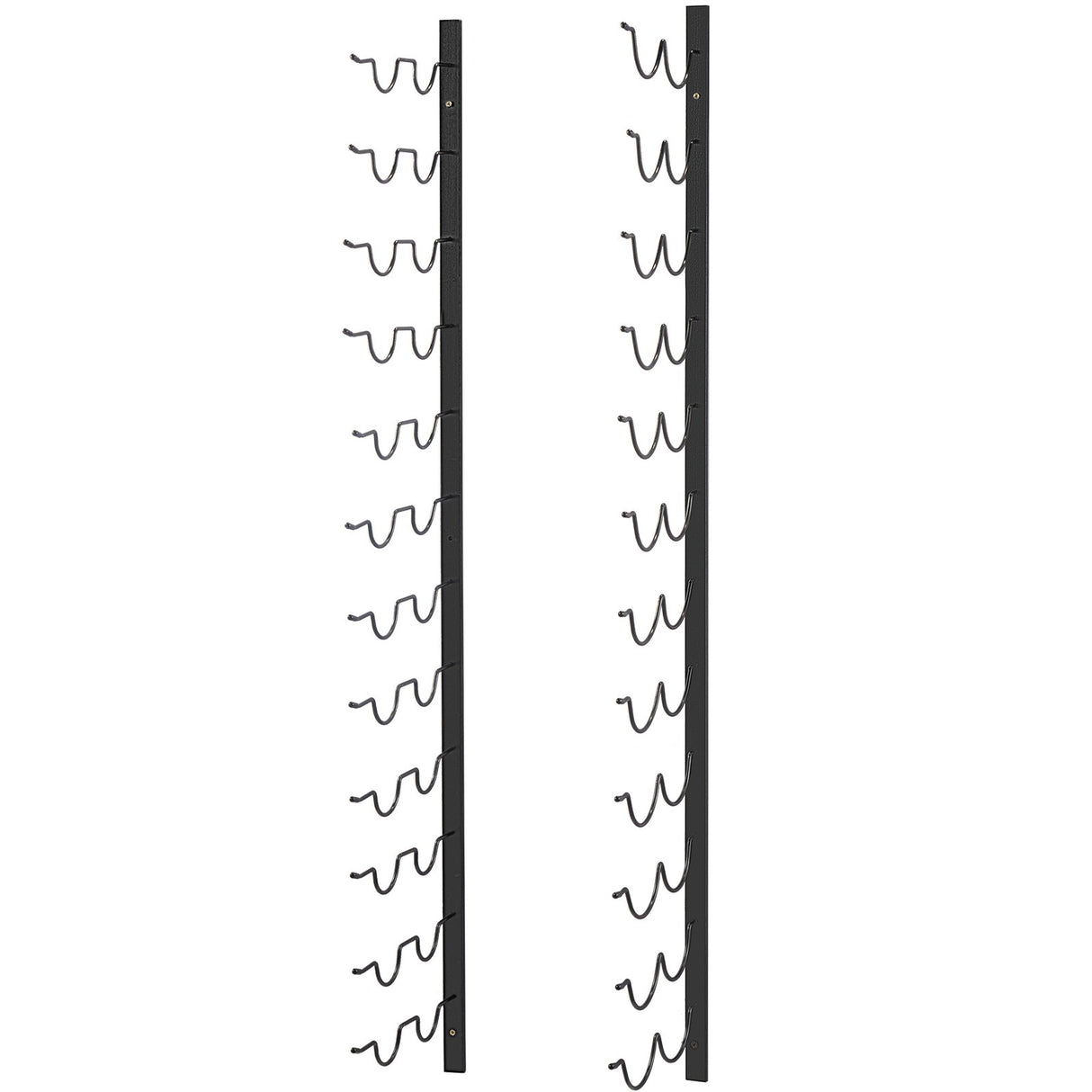 VEVOR Wall Mounted Wine Rack 12x2 Bottles Wine Holder Towel Rack Black Steel Vertical Wine Rack Modern Decorative Wall Mounted Wine Bottle Holder Forward Design Simple Storage Wall Rack 48x11x1 In