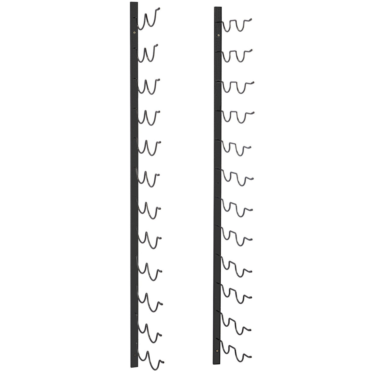 VEVOR Wall Mounted Wine Rack 12x2 Bottles Wine Holder Towel Rack Black Steel Vertical Wine Rack Modern Decorative Wall Mounted Wine Bottle Holder Forward Design Simple Storage Wall Rack 48x11x1 In