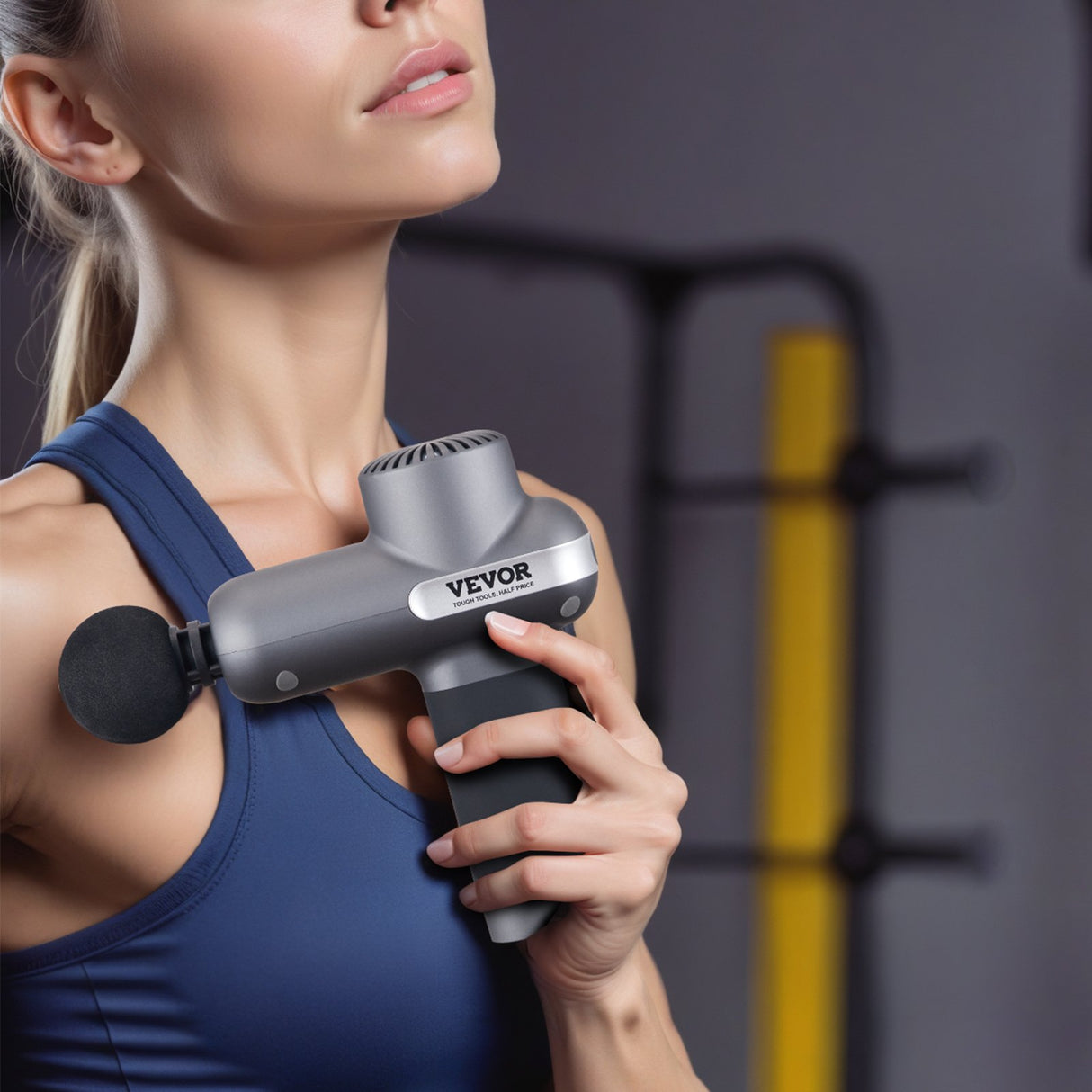 Massage Gun Deep Tissue, Percussion Muscle Massager for Athletes - with 5 Speed Levels & 6 Massage Heads, 7.4V 2500mAh Batteries, Handheld Electric Massage Gun for Pain Relief, Muscle Relaxation