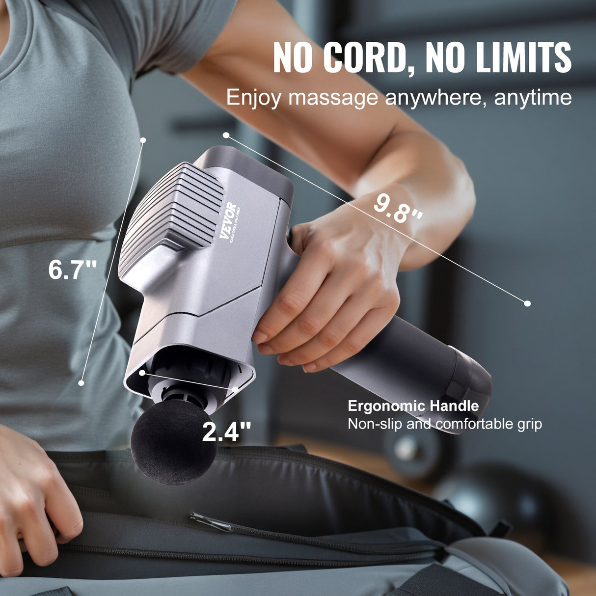 Massage Gun Deep Tissue, Percussion Muscle Massager for Athletes - with 8 Speed Levels & 6 Massage Heads, 16V 2500mAh Batteries, Handheld Electric Massage Gun for Pain Relief, Muscle Relaxation