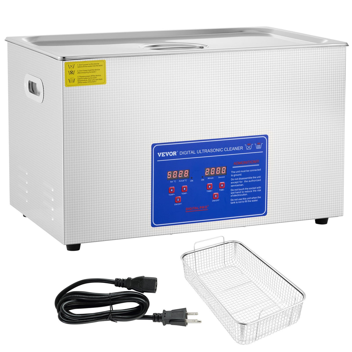 Vevor 30L Digital Ultrasonic Cleaners Cleaning Equipment Bath Tank w/Timer Heated